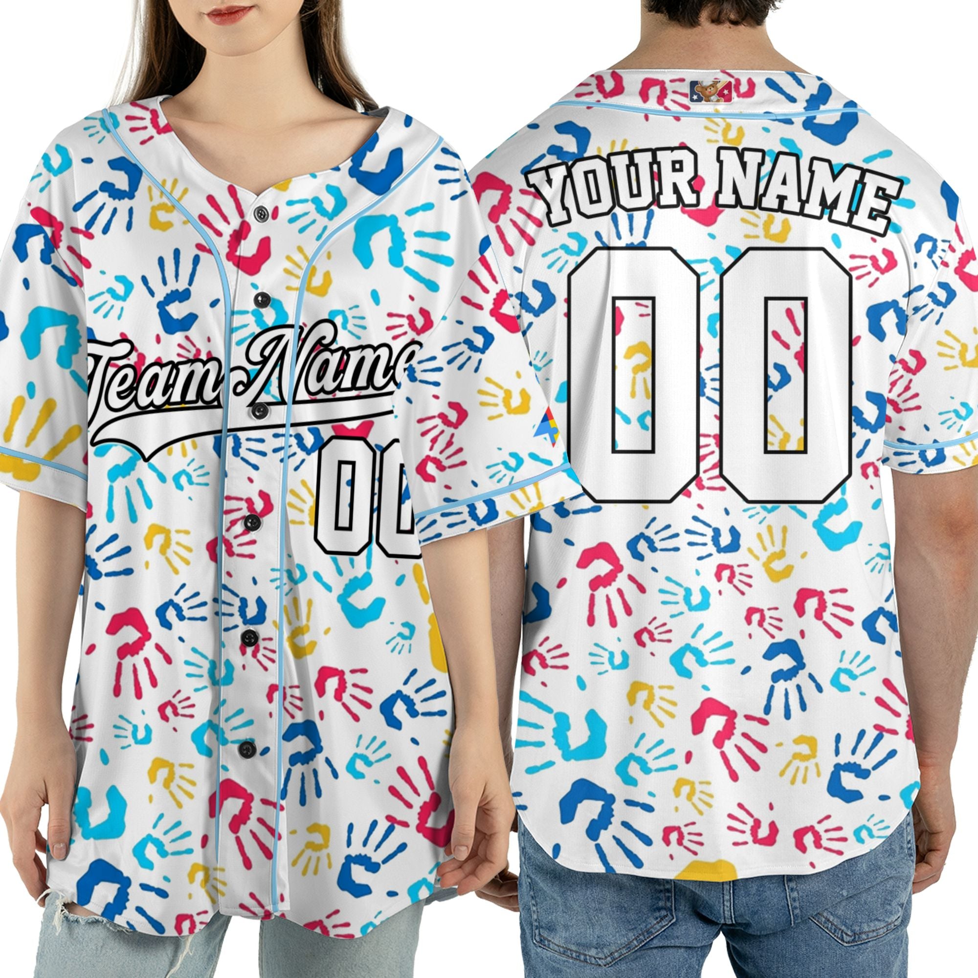Custom Hand Autism Baseball Jersey Custom Motivational Gift For Him And Her TKb67