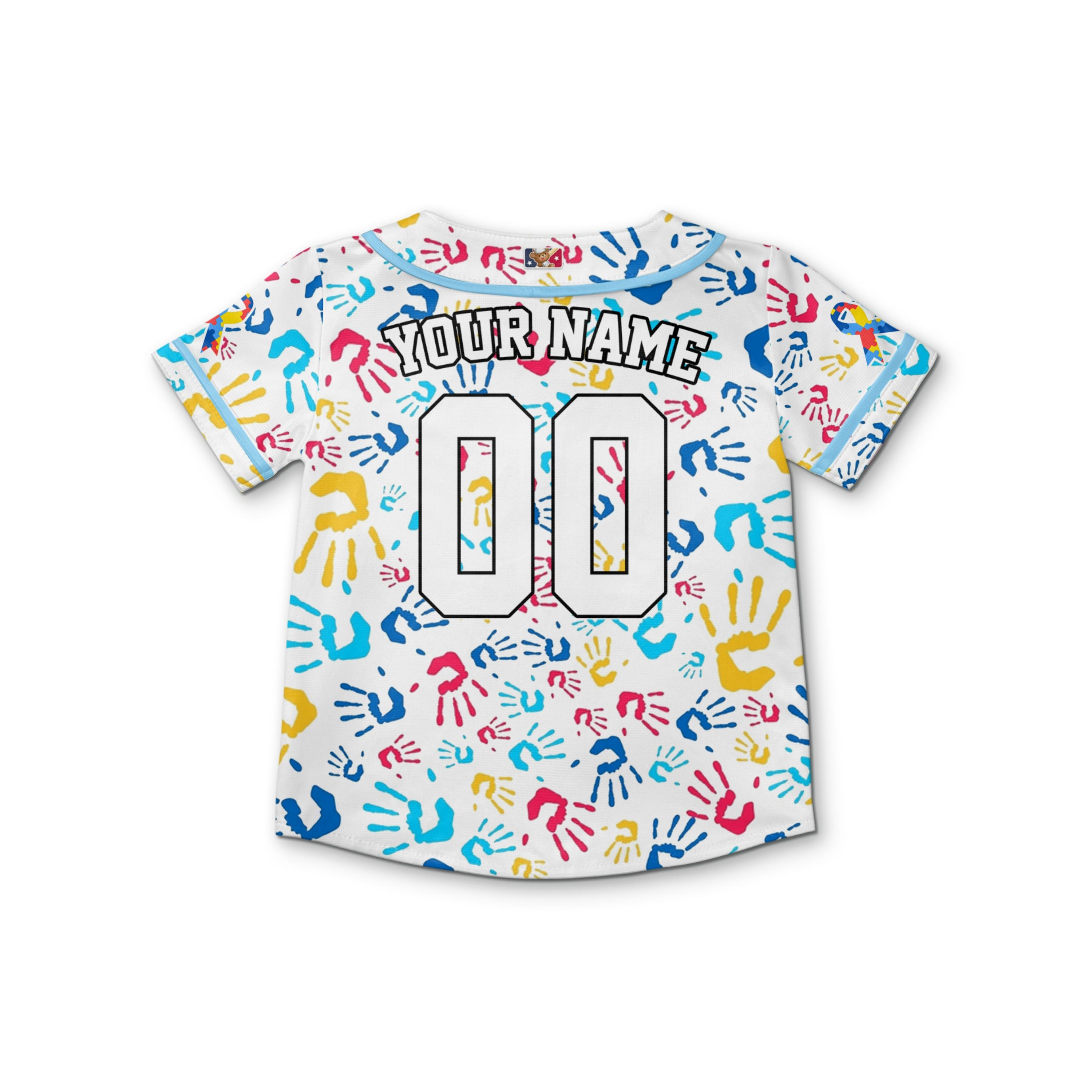 Custom Kid Hand Autism Baseball Jersey Autism Awareness Gift For Him And Her TKb67