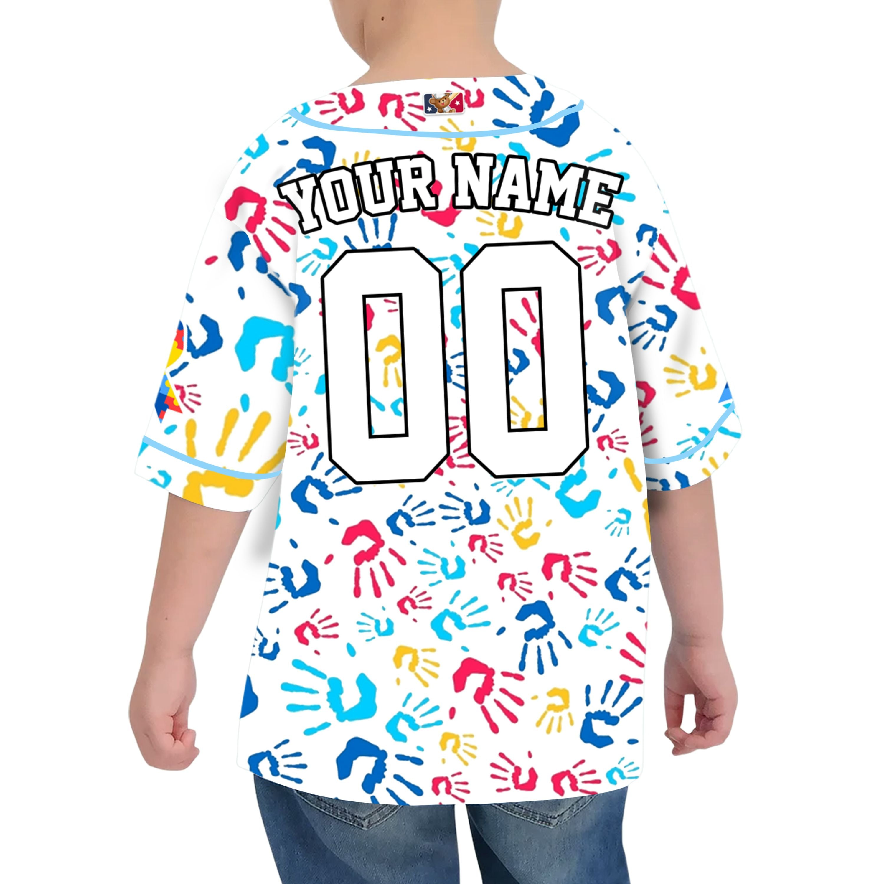 Custom Kid Hand Autism Baseball Jersey Autism Awareness Gift For Him And Her TKb67