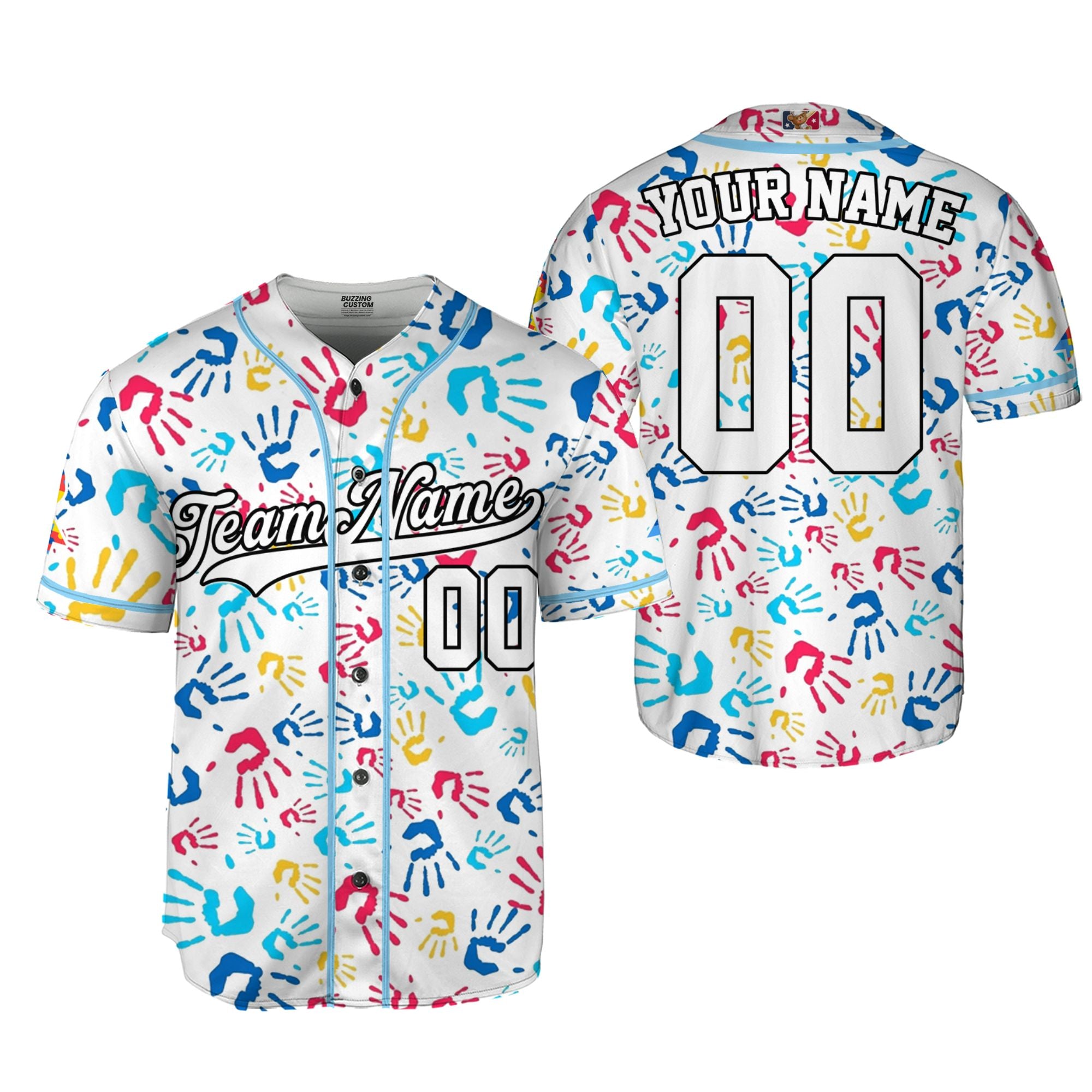 Custom Hand Autism Baseball Jersey Custom Motivational Gift For Him And Her TKb67