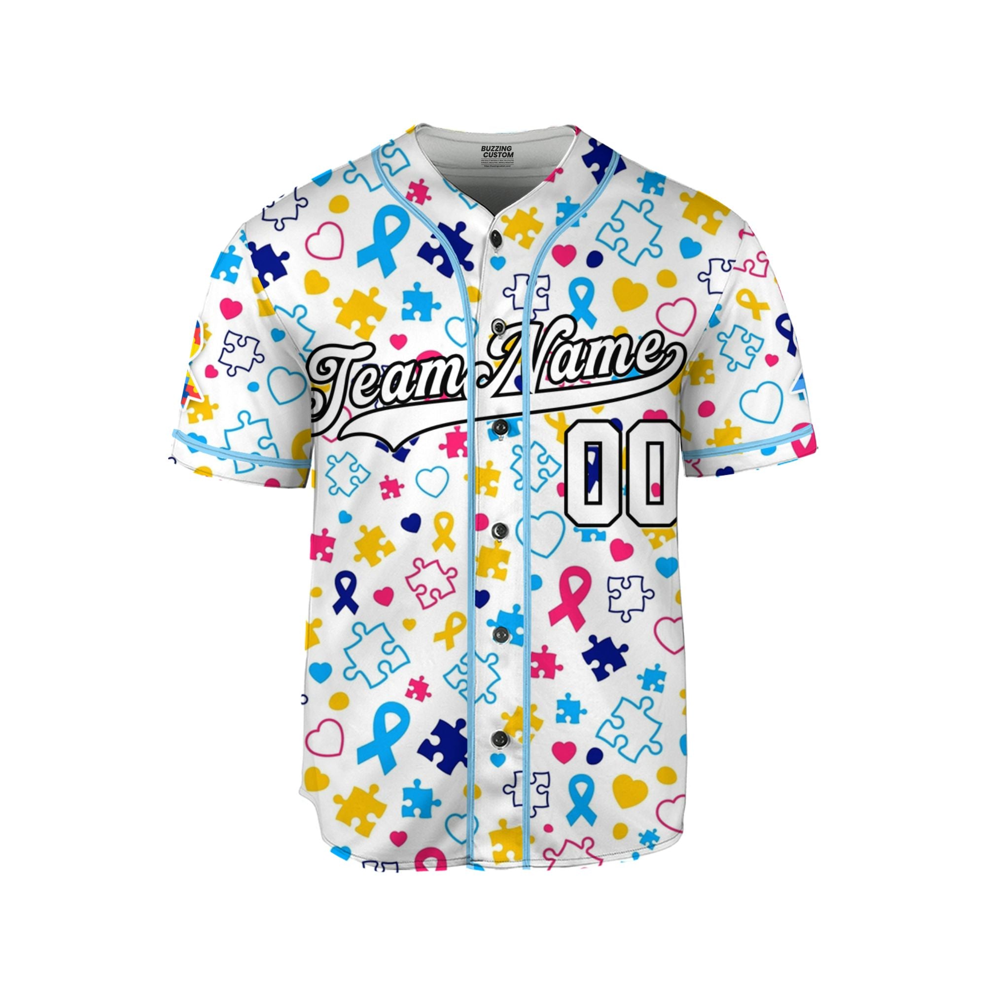 Custom Pattern Autism Baseball Jersey Custom Motivational Gift For Him And Her TKb67