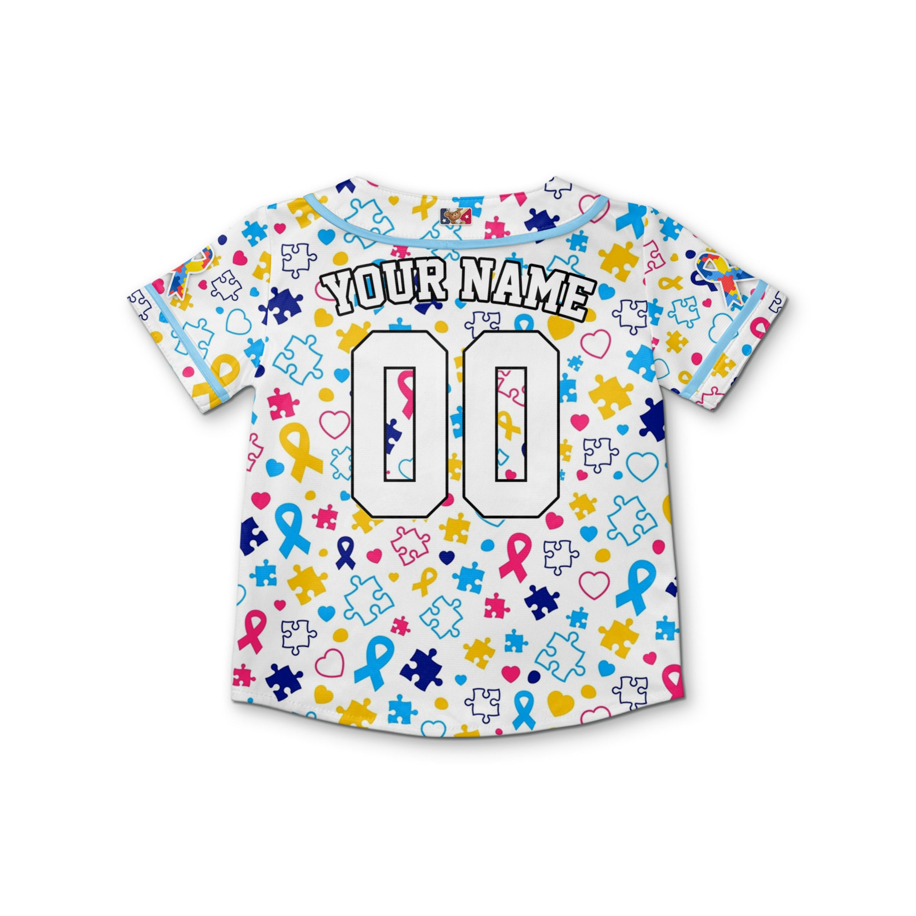 Custom Kid Pattern Autism Baseball Jersey Autism Awareness Gift For Him And Her TKb67