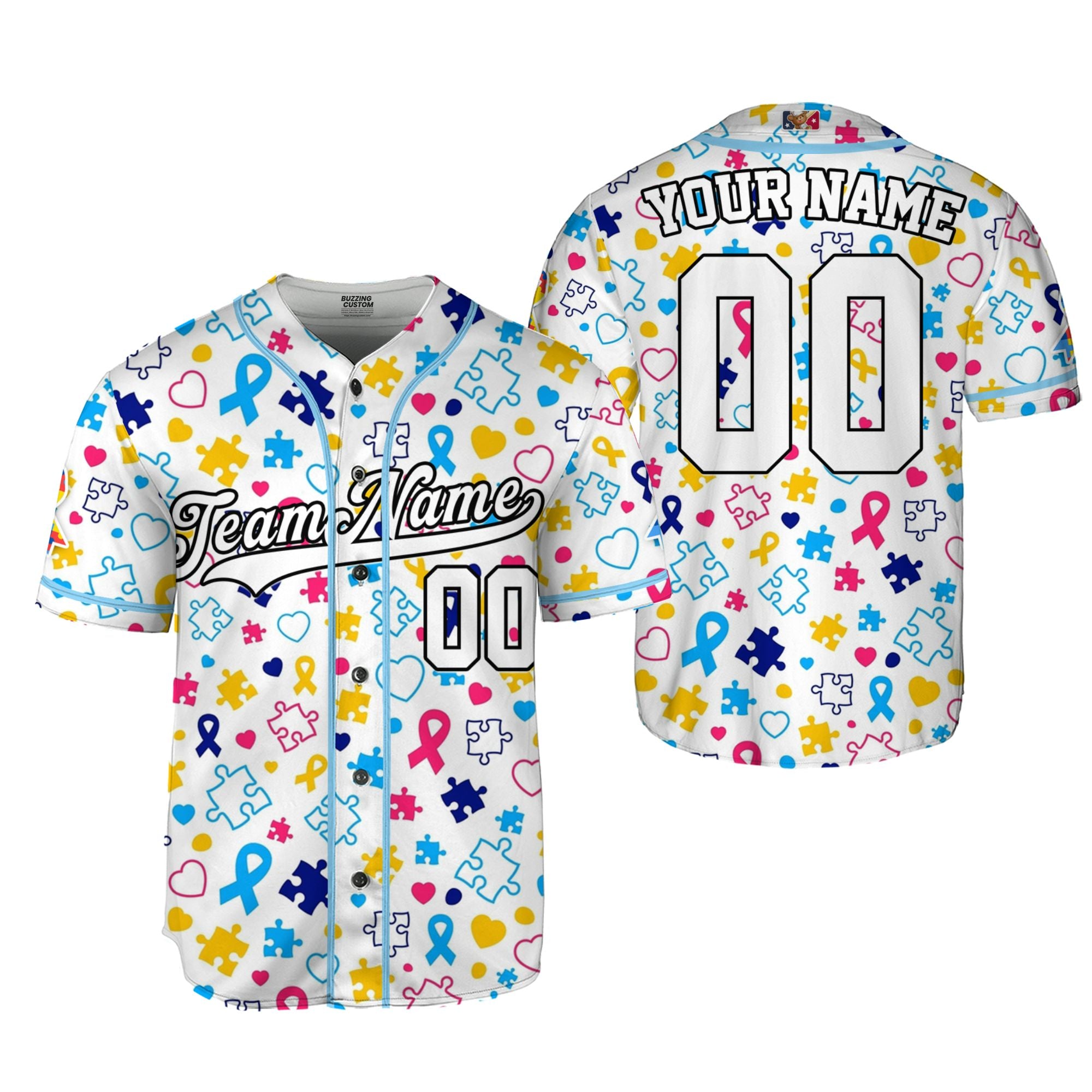 Custom Pattern Autism Baseball Jersey Custom Motivational Gift For Him And Her TKb67