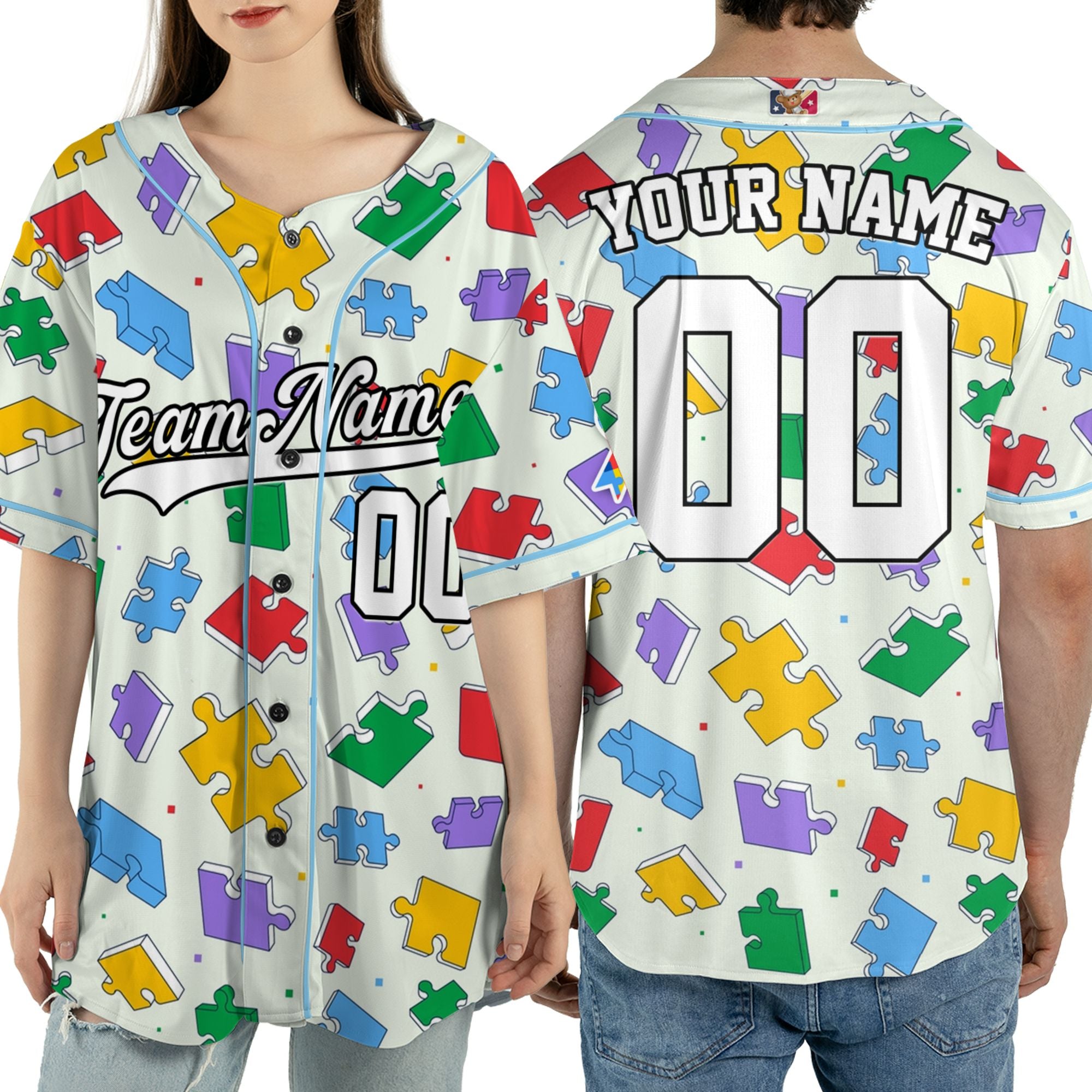 Custom Jigsaw 2 Autism Baseball Jersey Custom Motivational Gift For Him And Her TKb67