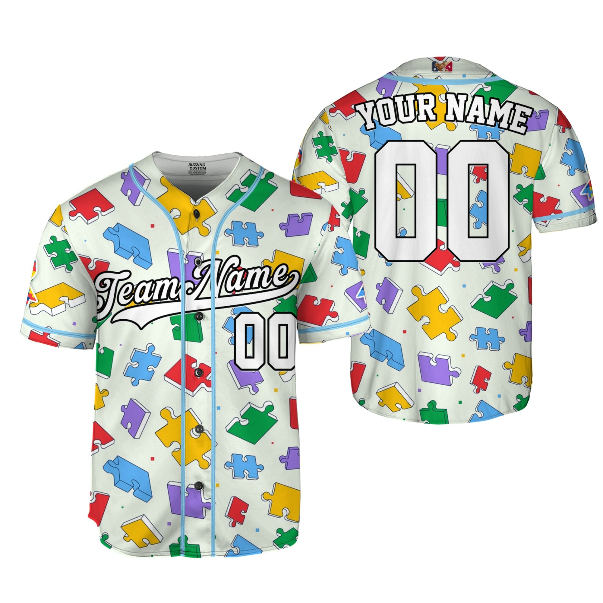 Custom Jigsaw 2 Autism Baseball Jersey Custom Motivational Gift For Him And Her TKb67