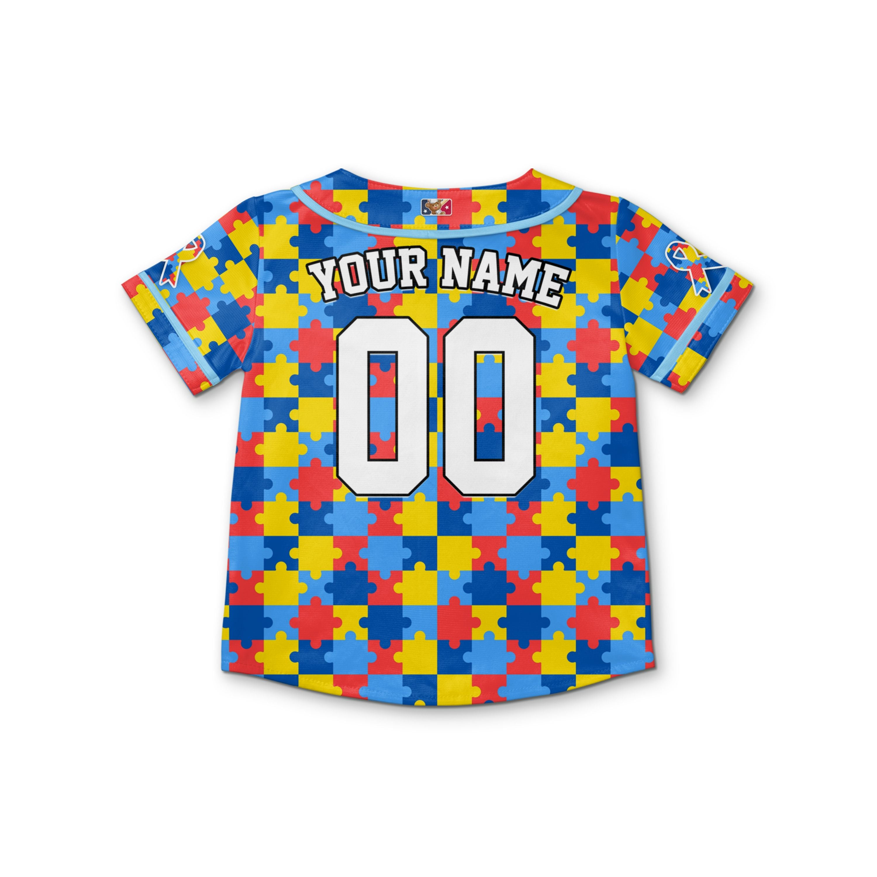 Custom Kid Jigsaw Color Autism Baseball Jersey Autism Awareness Gift For Him And Her TKb67