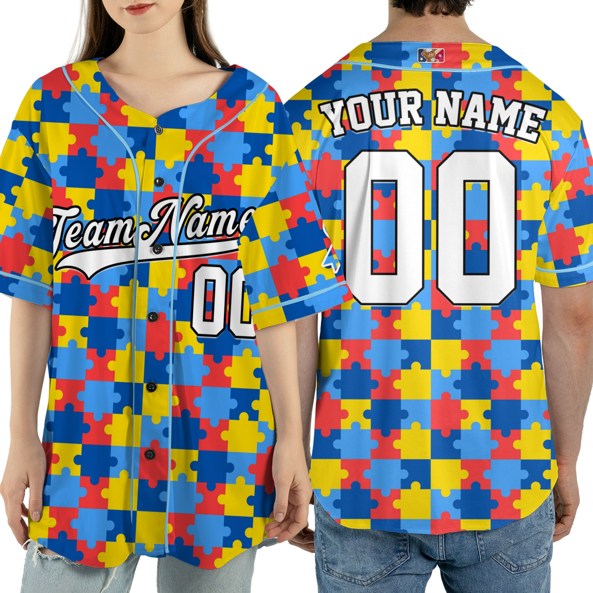 Custom Jigsaw Color Autism Baseball Jersey Custom Motivational Gift For Him And Her TKb67