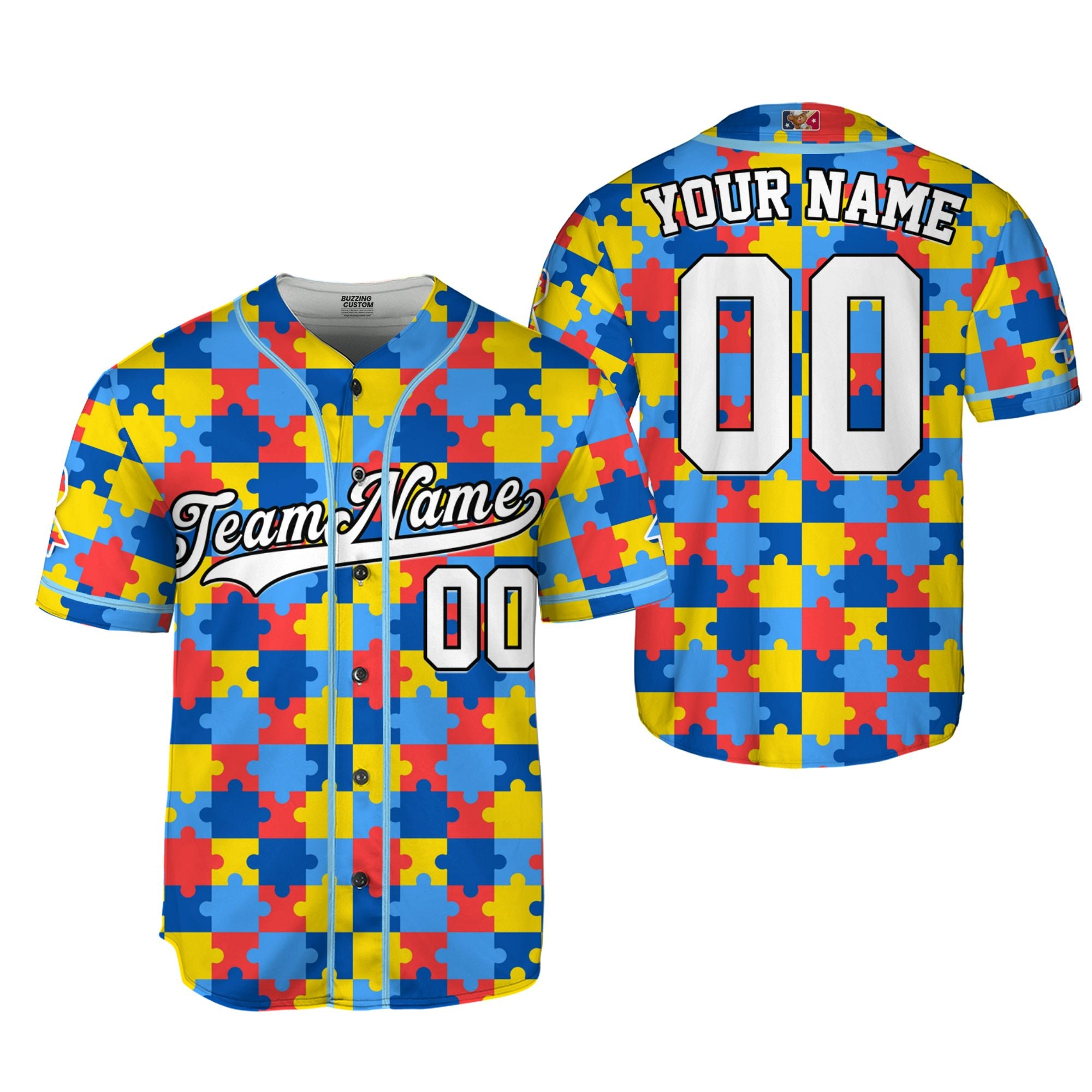 Custom Jigsaw Color Autism Baseball Jersey Custom Motivational Gift For Him And Her TKb67