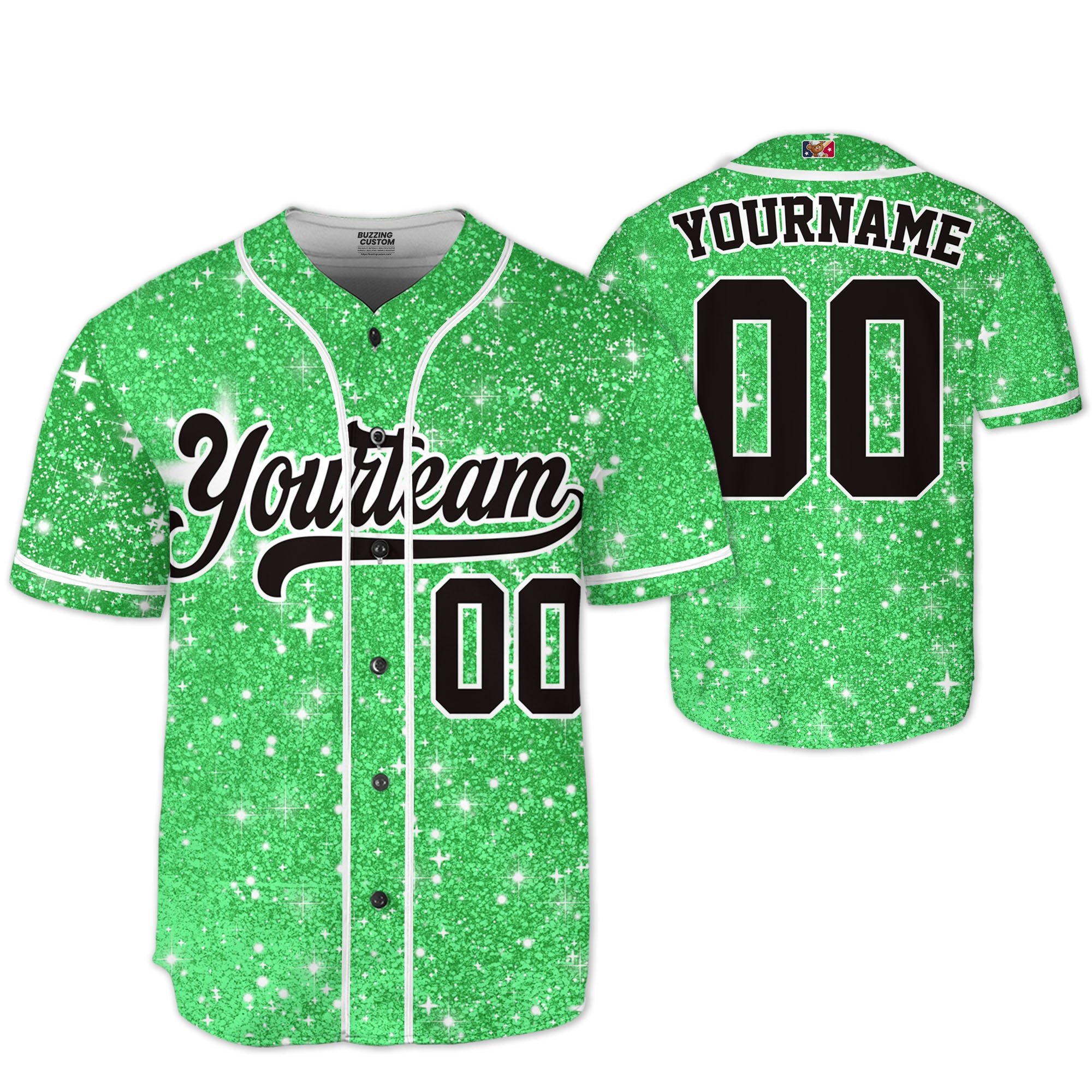 custom-amazing-glitter-star-simple-green-baseball-jersey-9497