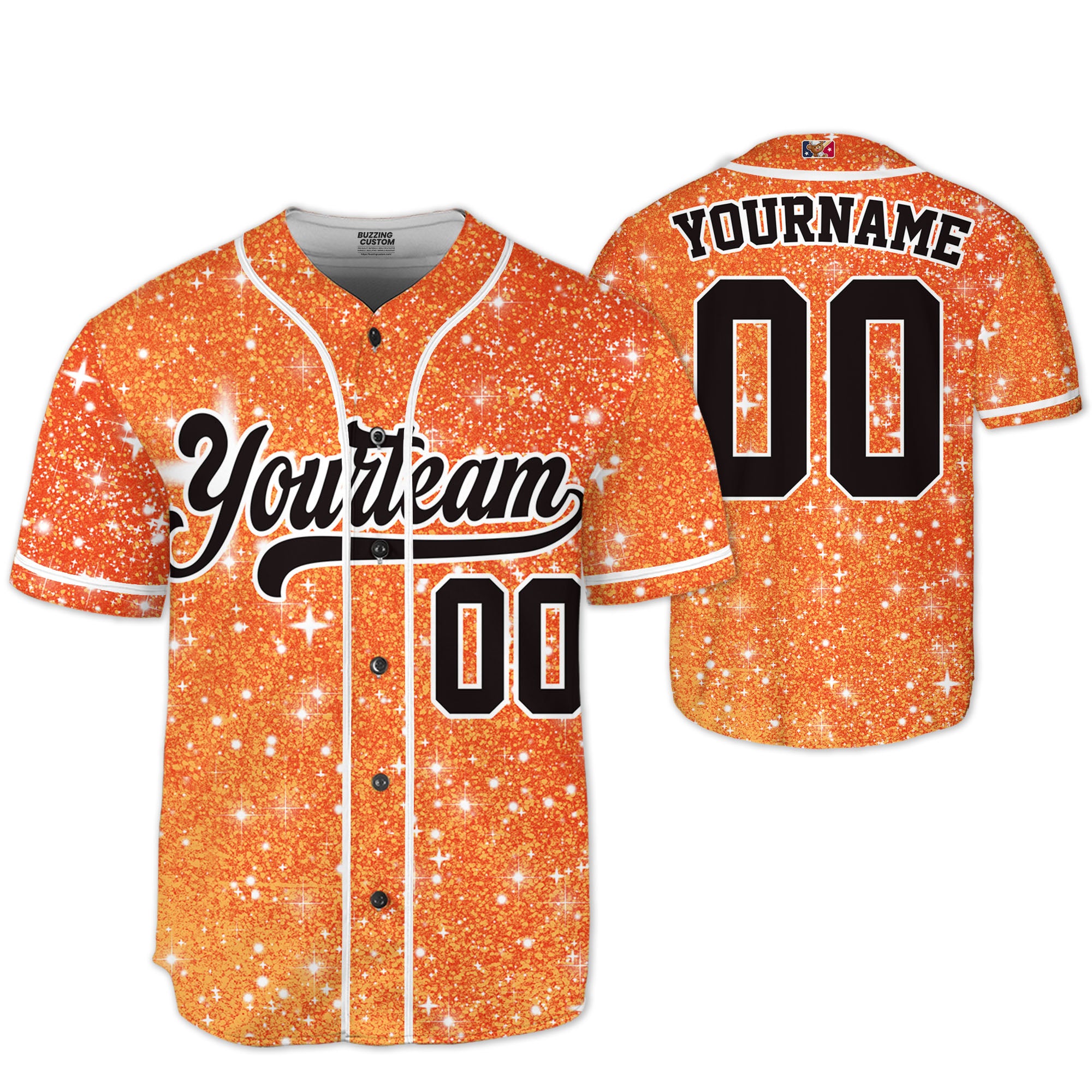 custom-amazing-glitter-star-simple-orange-baseball-jersey-9624