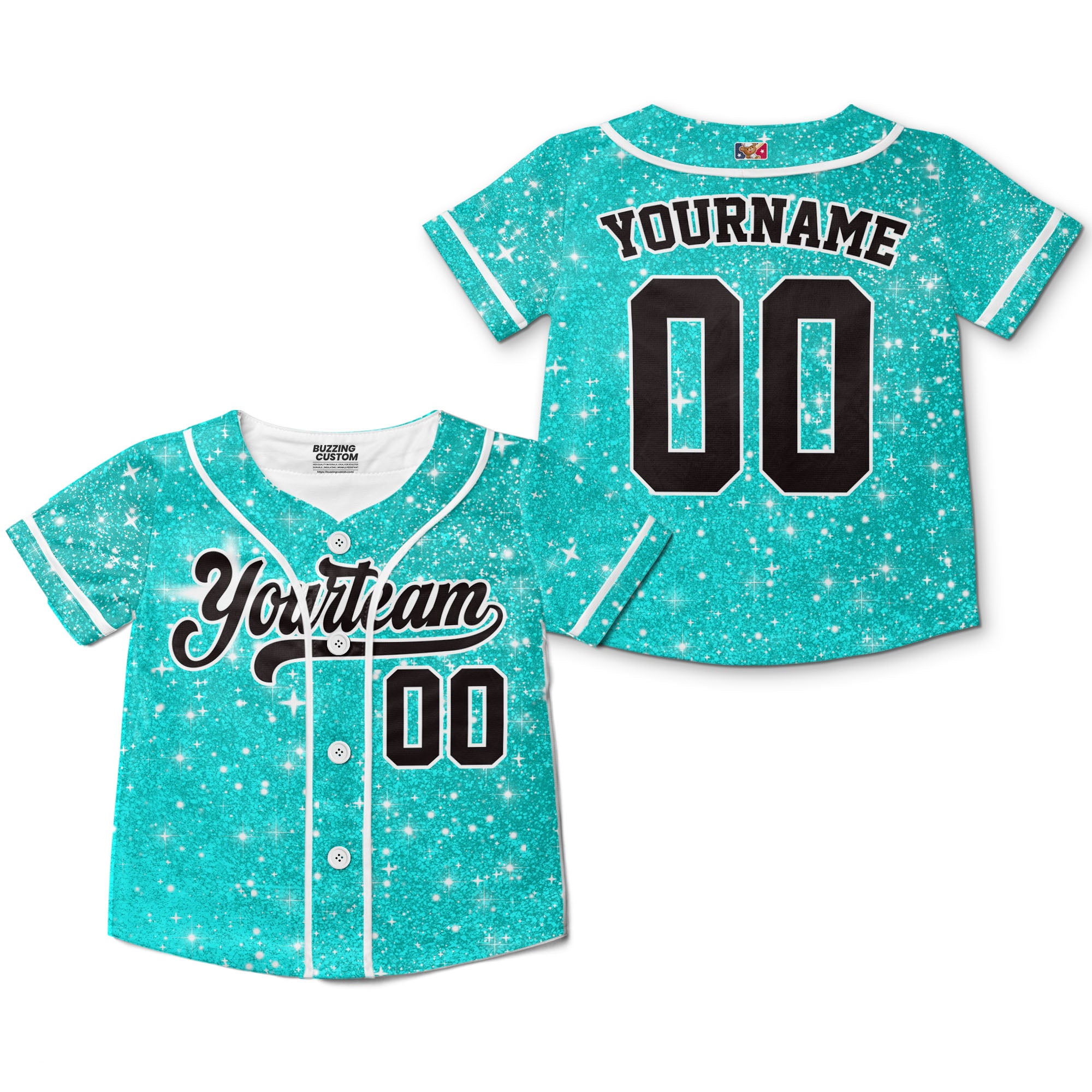 custom-amazing-glitter-star-simple-turquoise-baseball-jersey-7100