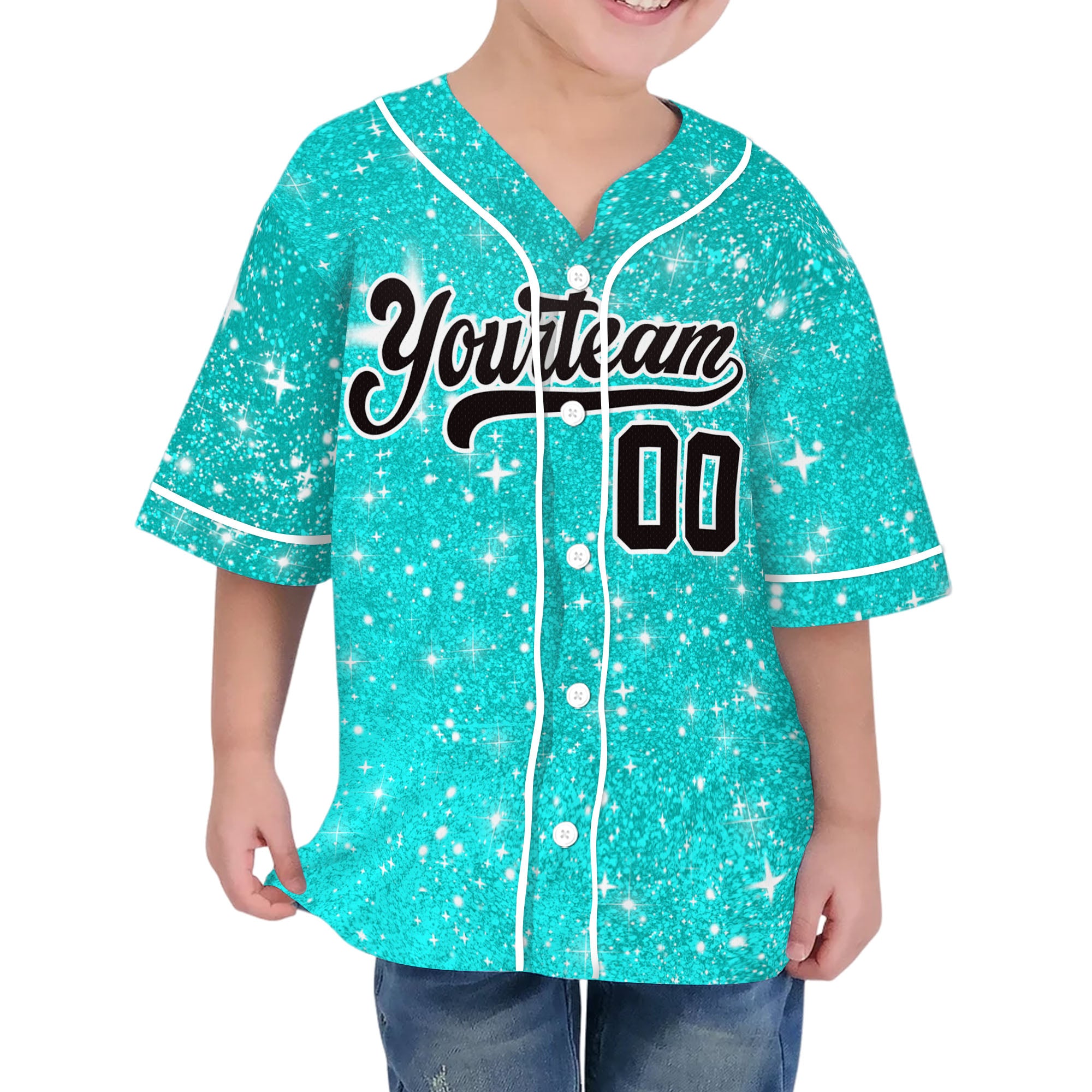 custom-amazing-glitter-star-simple-turquoise-baseball-jersey-7100