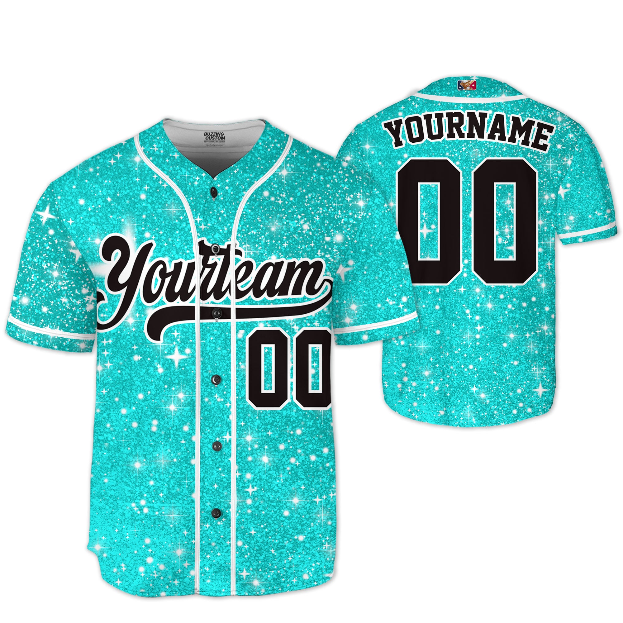 Custom Amazing Glitter Star Simple Pink Kid Baseball Jersey