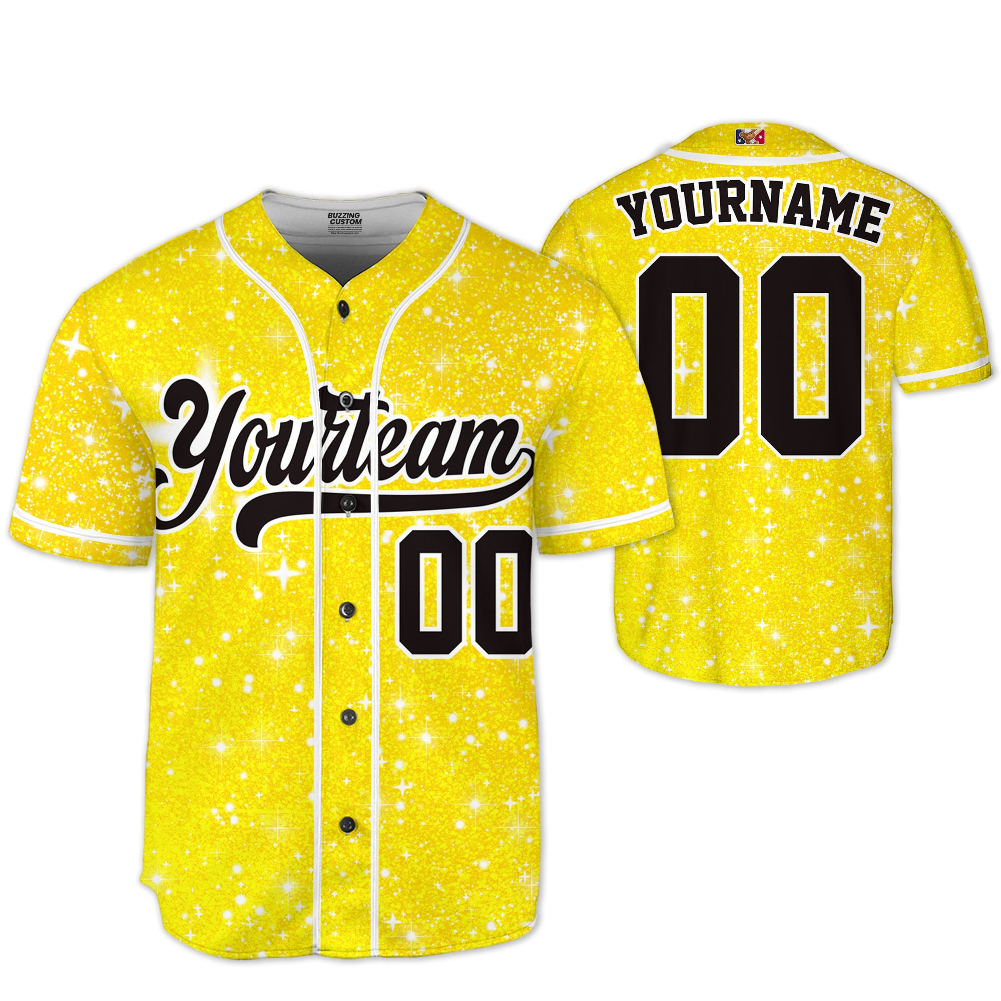 Custom Amazing Glitter Star Simple Purple Kid Baseball Jersey