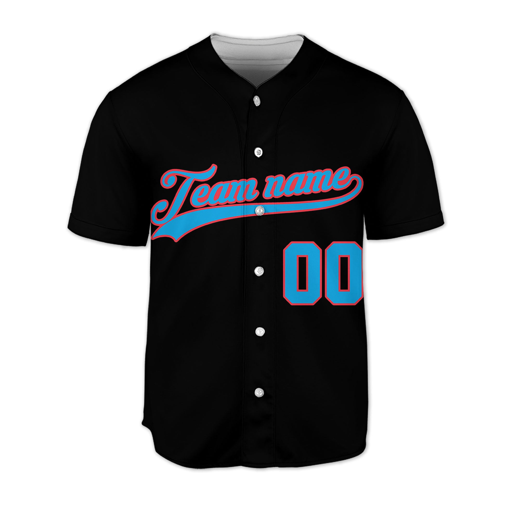 Custom-Black-Blue-Baseball-Jersey