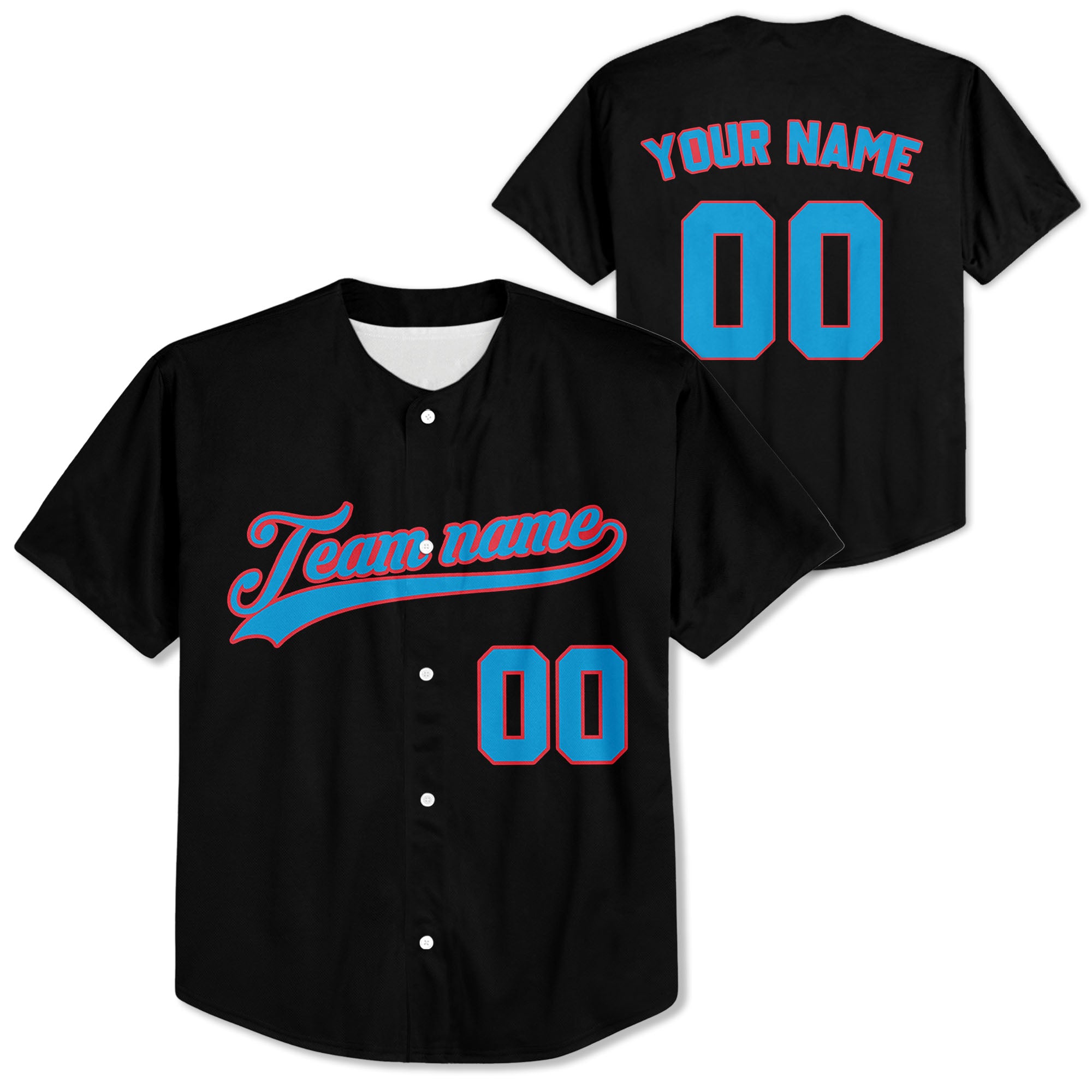 Custom-Black-Blue-Baseball-Jersey