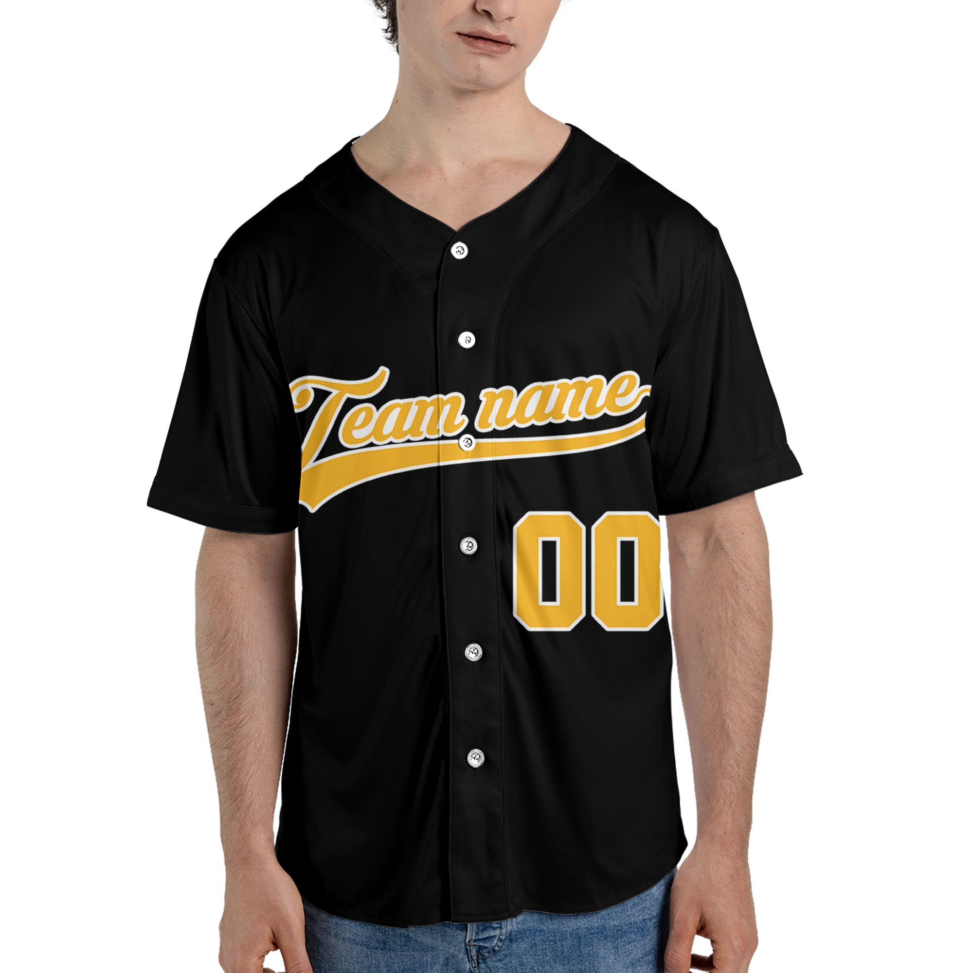 Custom-Black-Yellow-Baseball-Jersey