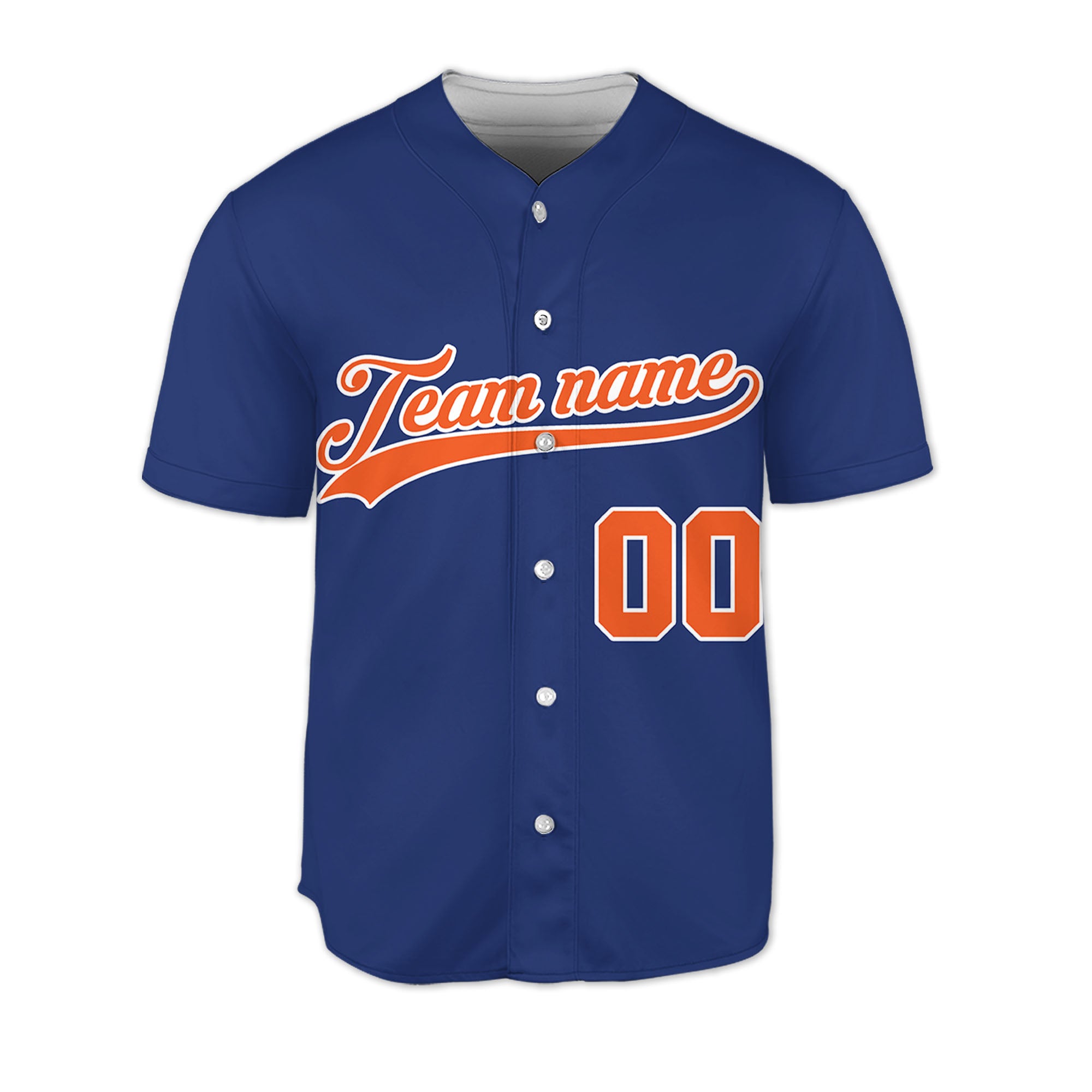 Custom-Blue-Orange--Baseball-Jersey