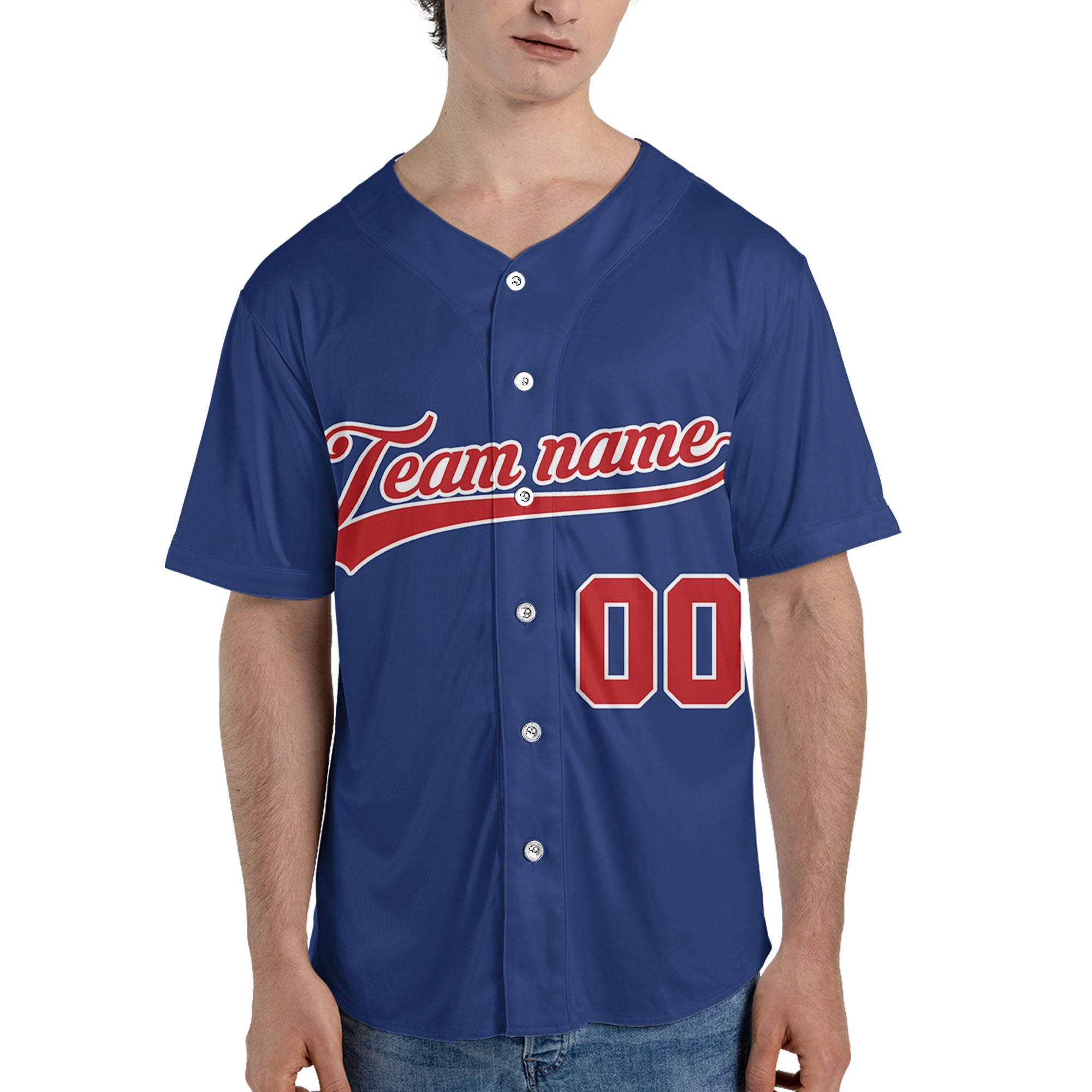 Custom-Blue-Red-Baseball-Jersey