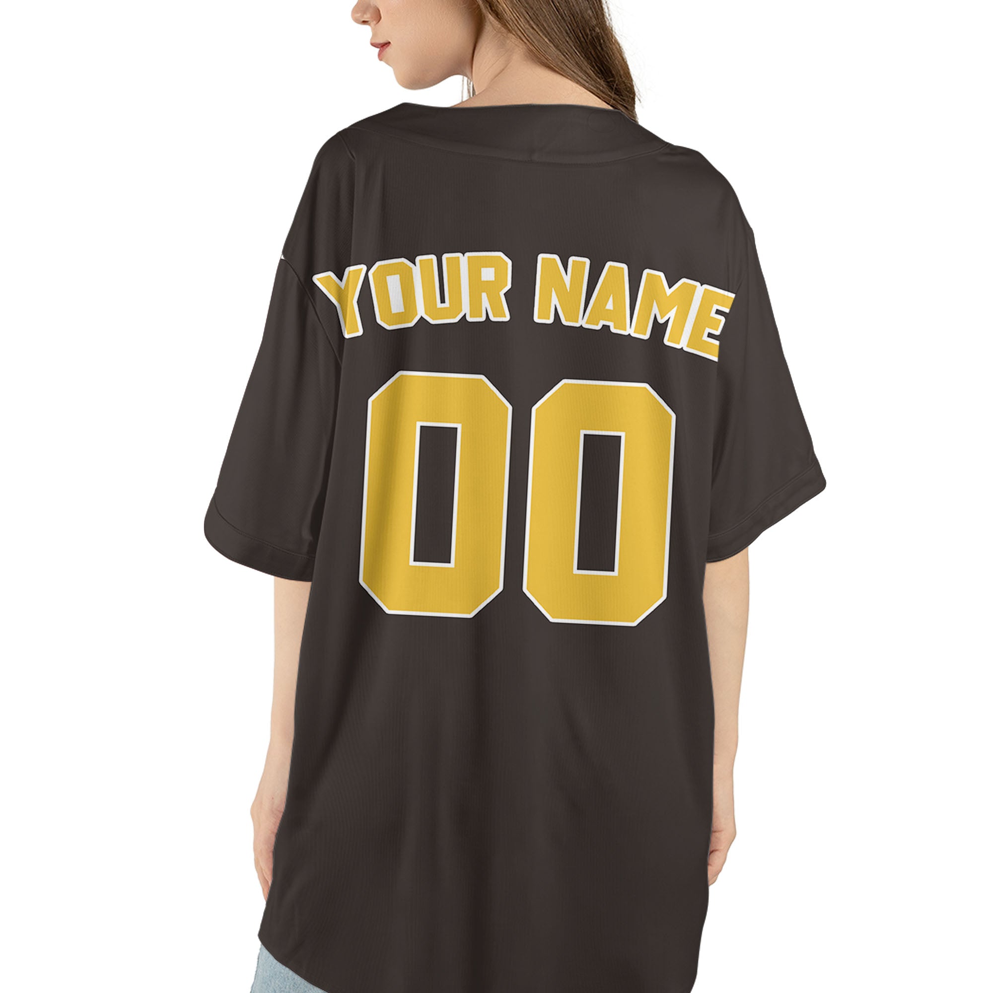Custom-Brown-Yellow-Baseball-Jersey