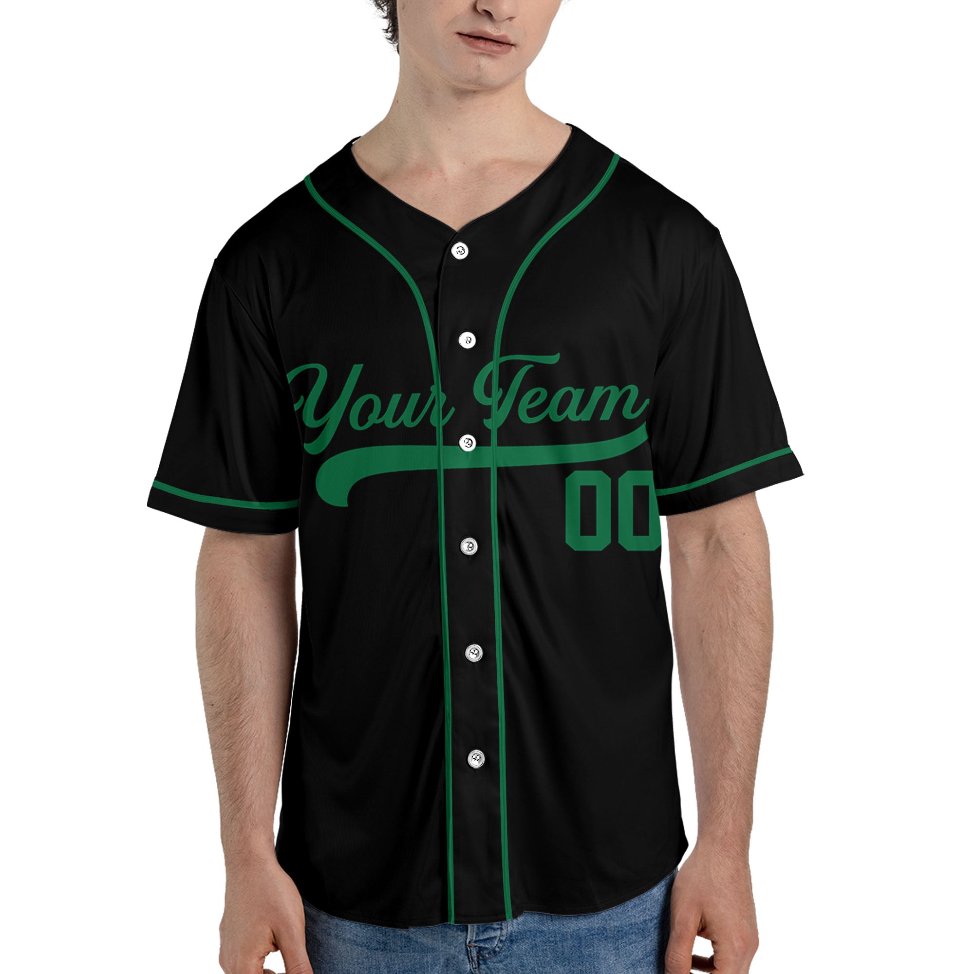 Custom-Colors-Baseball-Jersey-Sports-Team-Personalized-Text-And-Number-Green