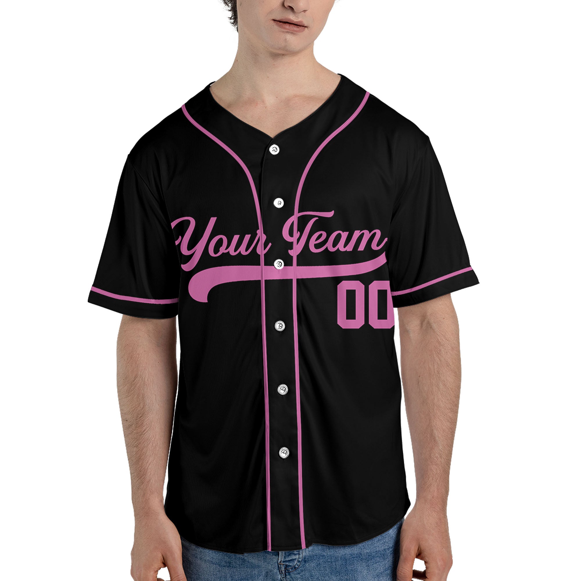 Custom-Colors-Baseball-Jersey-Sports-Team-Personalized-Text-And-Number-Pink