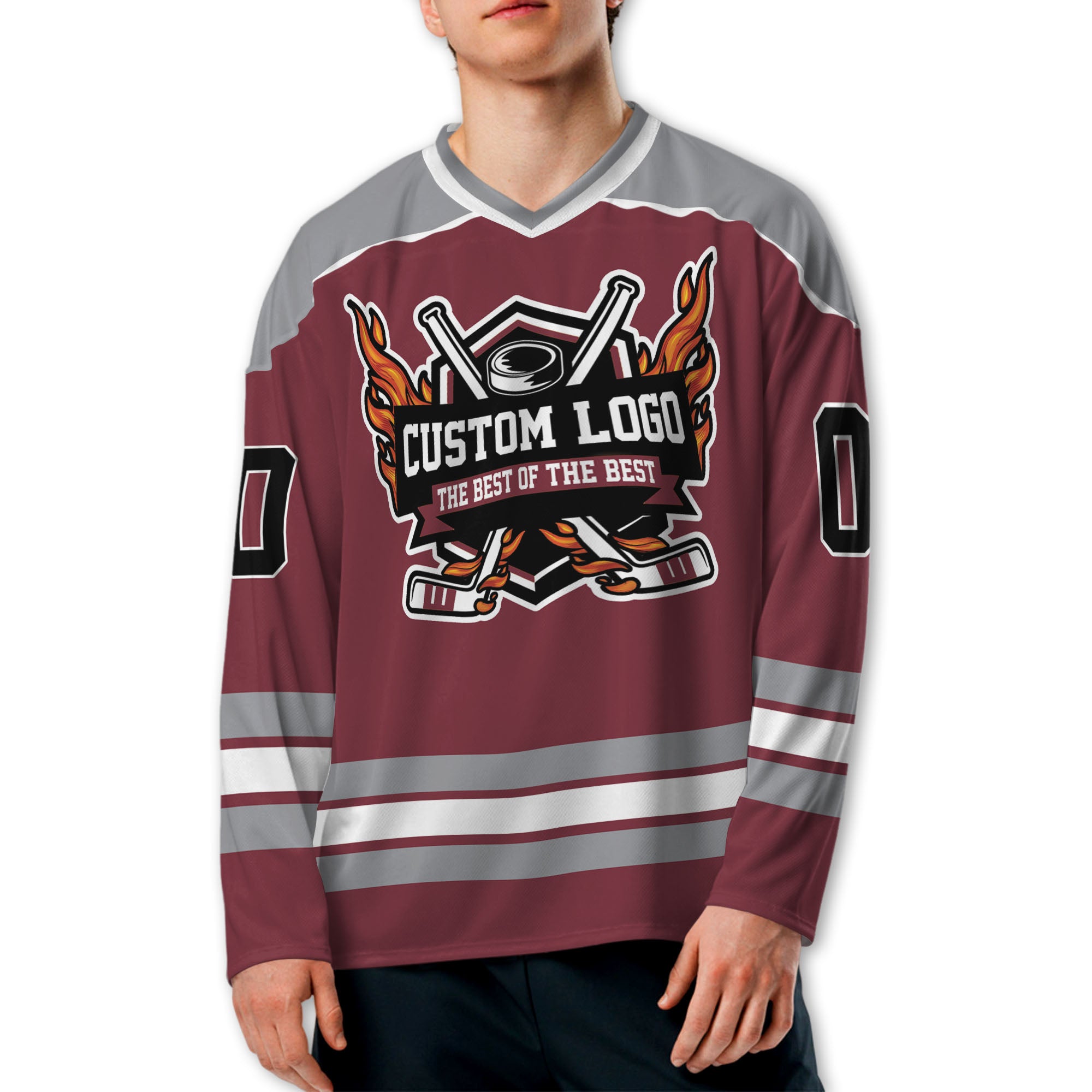 custom-cool-amateur-team-up-hockey-jersey-maroon-and-grey-i3-1093