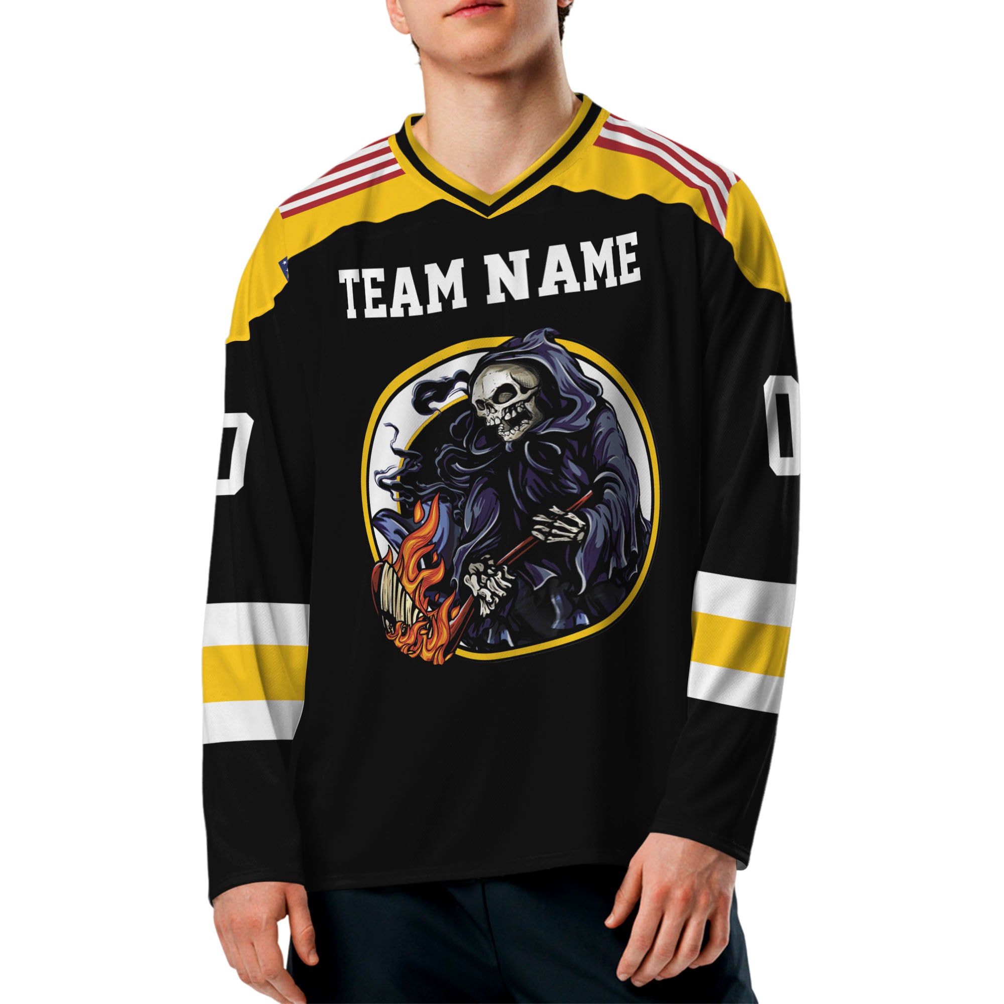 Custom-Famous-Reaper-Hockey-Team-Brown-Bears-Black-and-Yellow-I2
