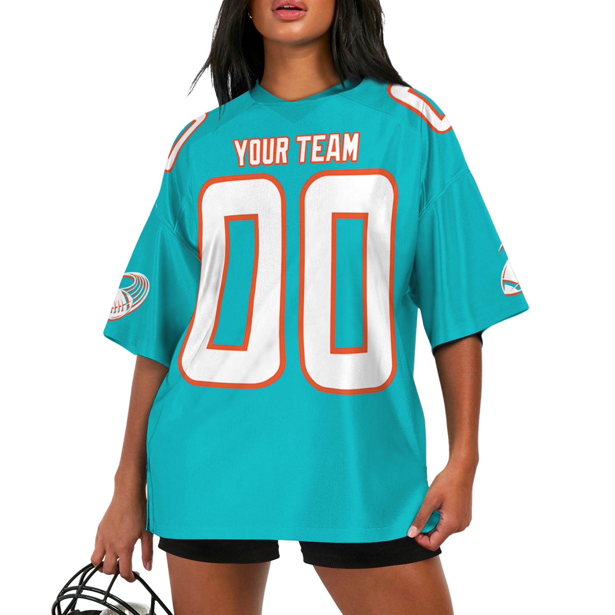 Custom-Famous-Team-Amazing-Star-Sport-Turquoise-Football-Jersey--I3