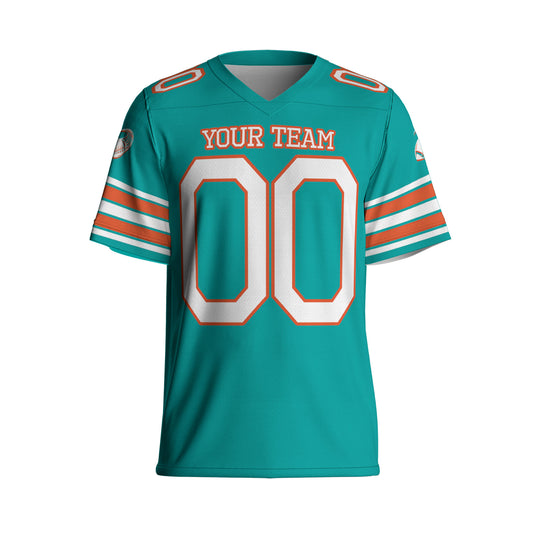 Custom-Famous-Team-Amazing-Star-Sport-Turquoise-Stripe-Football-Jersey--I3