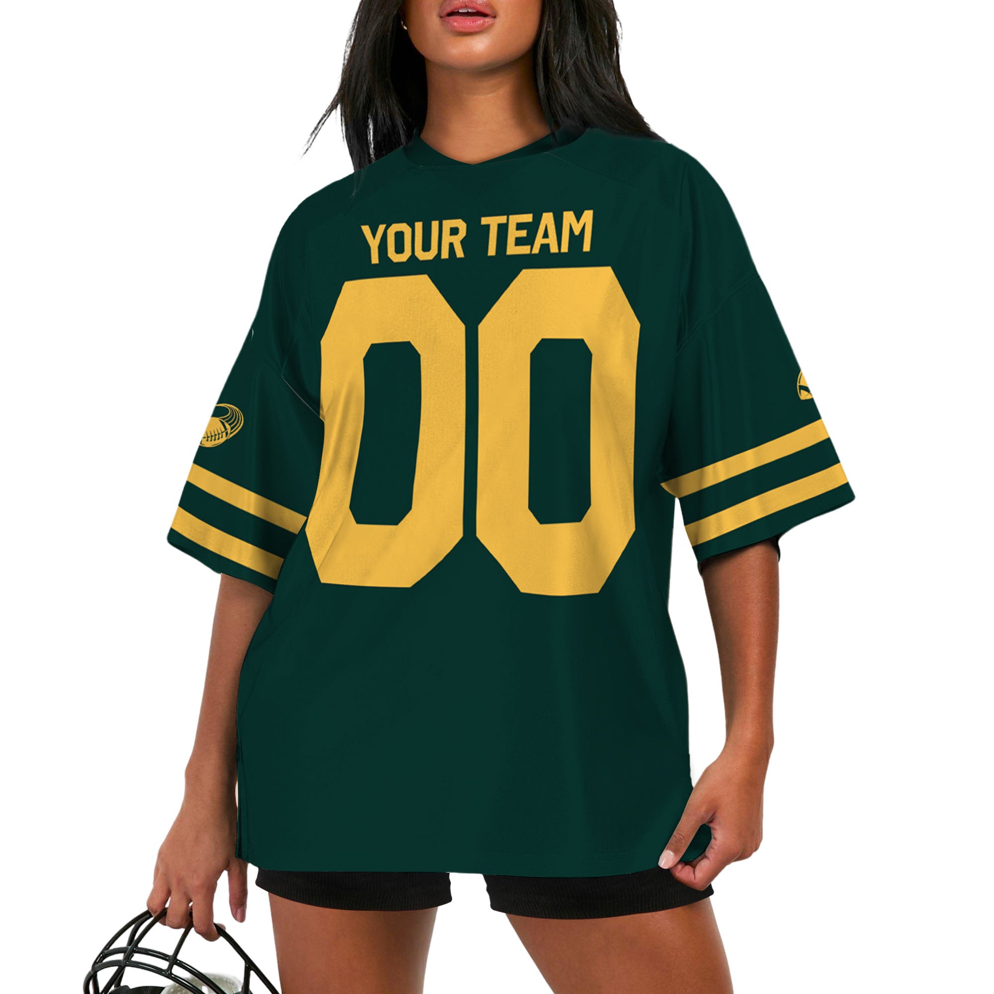 Custom-Famous-Team-Awesome-Star-Sport-Green-Simple--Football-Jersey-I3