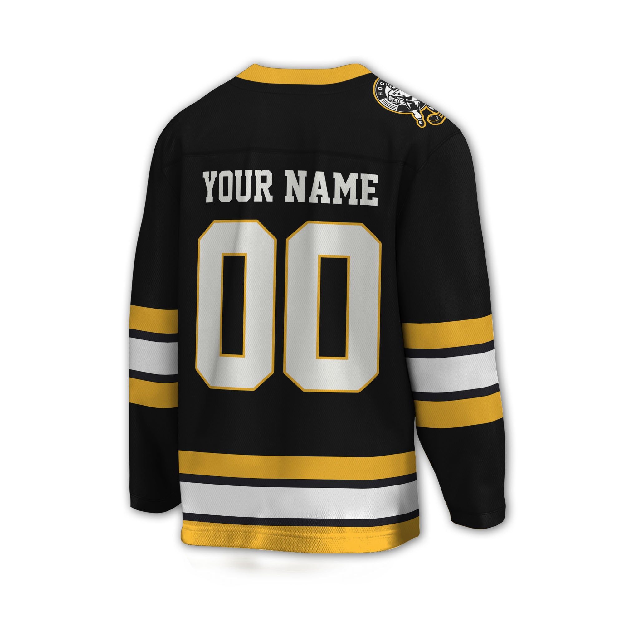 Custom Famous Team BB Yellow and Black Hockey TKA22