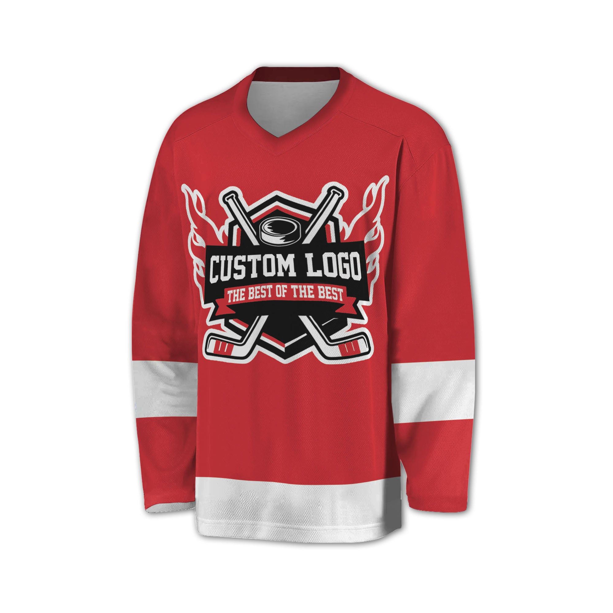 Custom Famous Team DRW All Red and White Hockey TKA26