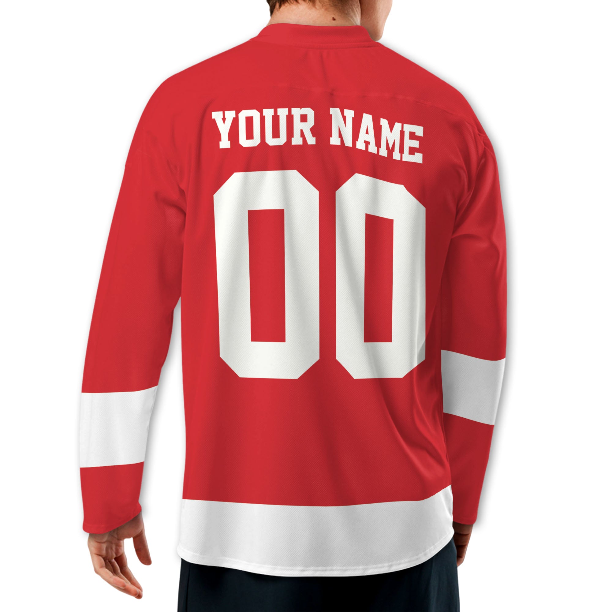 Custom Famous Team DRW All Red and White Hockey TKA26