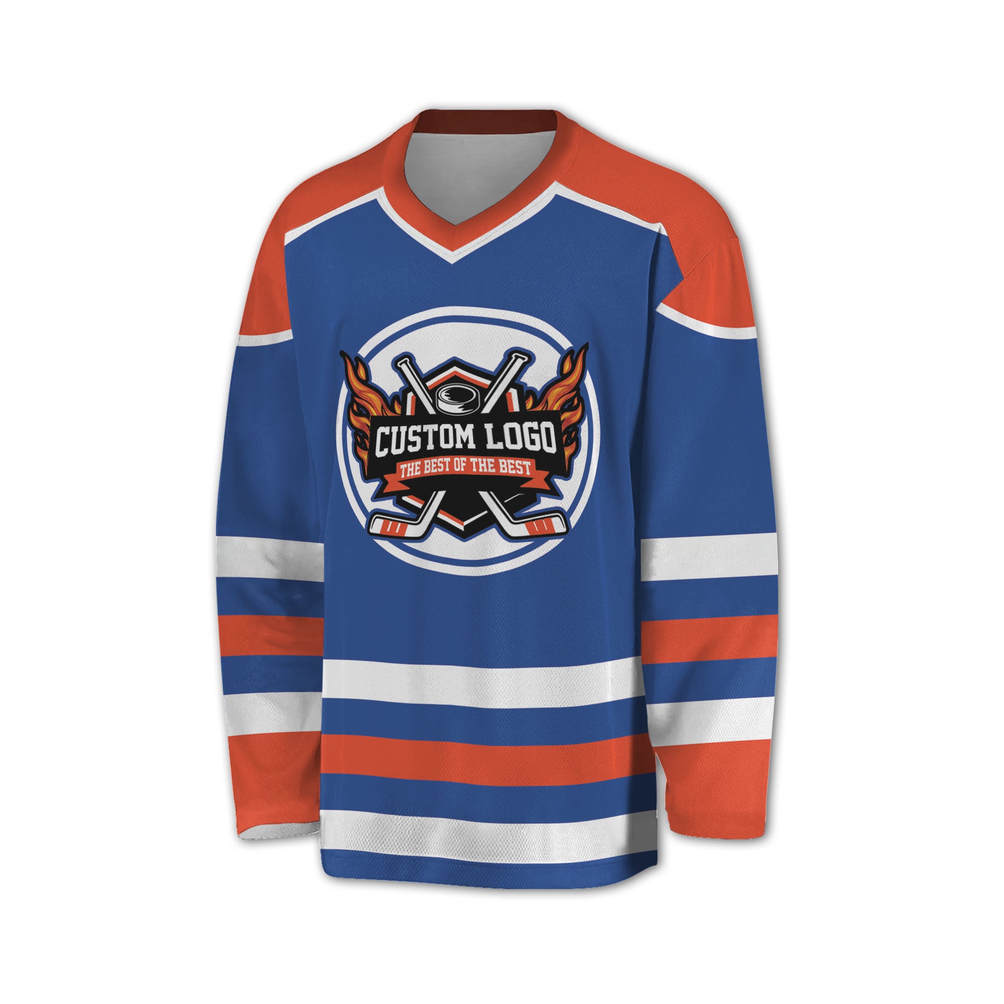 Custom Famous Team EO Blue and Orange Hockey TKA28