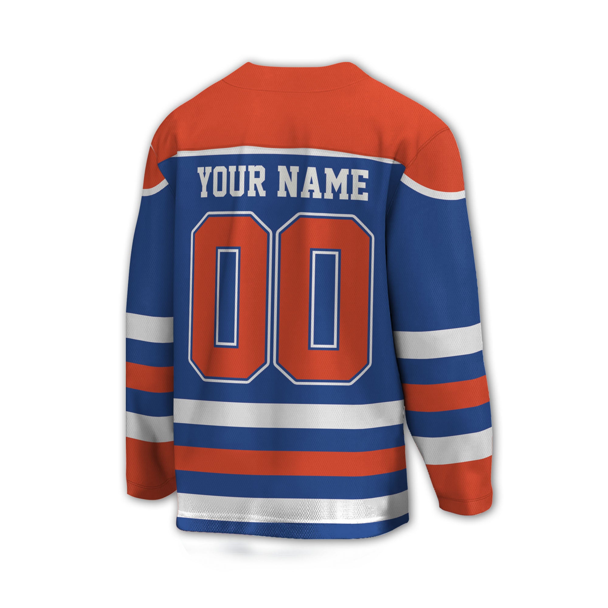 Custom Famous Team EO Blue and Orange Hockey TKA28