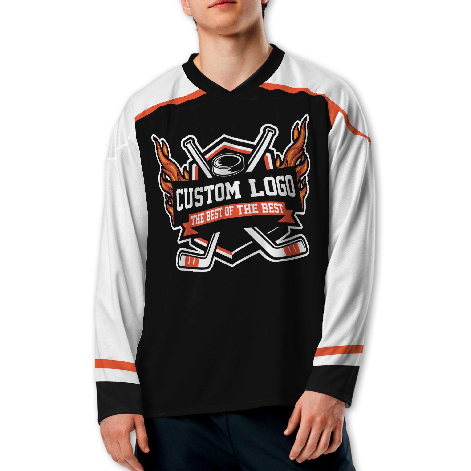 Custom Famous Team PF Black and White Hockey TKA25