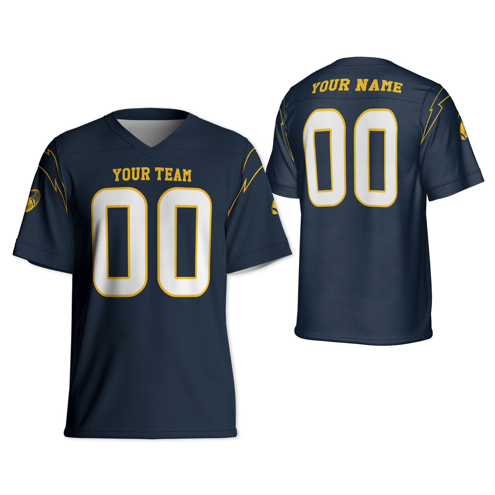 Custom-Famous-Team-Super-Charger-Sport-Classic-Dark-Blue-Football-Jersey--I3