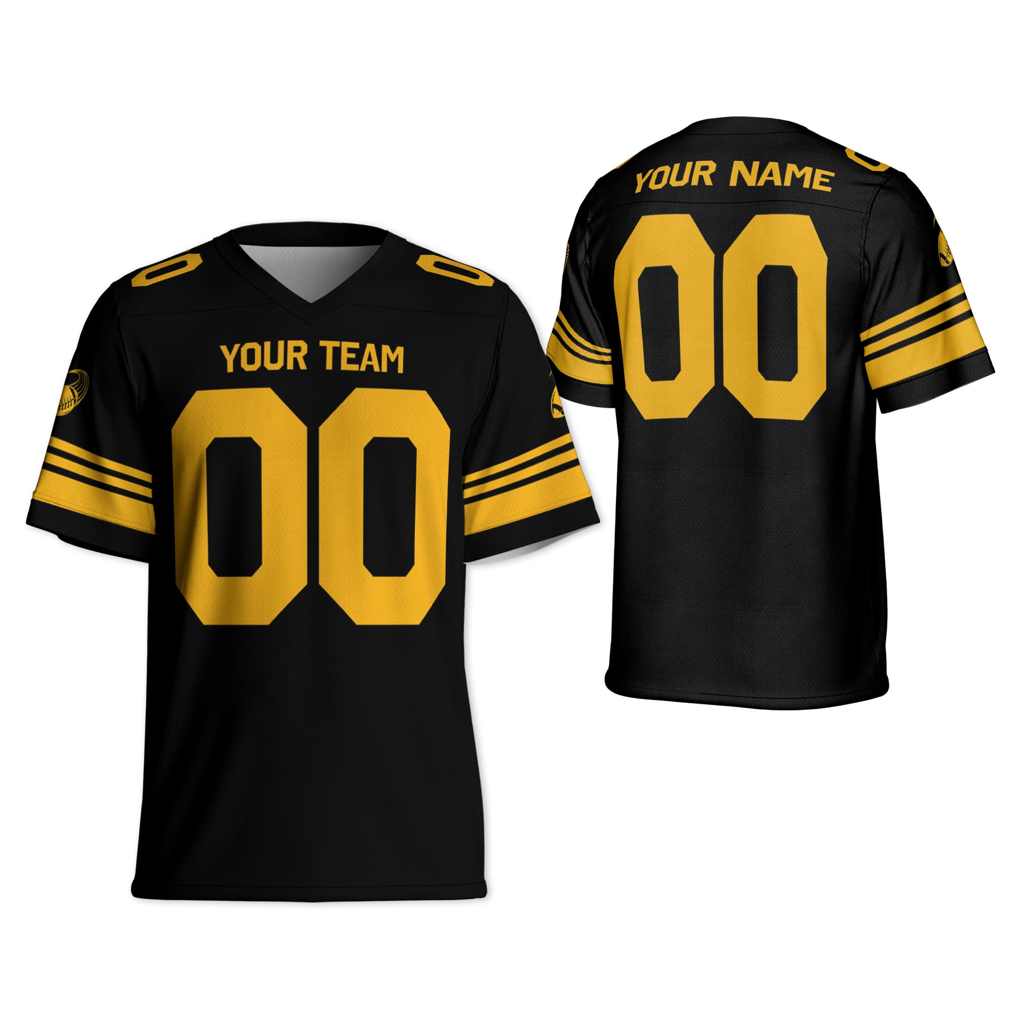 Custom-Famous-Team-Super-Star-All-Black-Steeler-Football-Jersey--I3