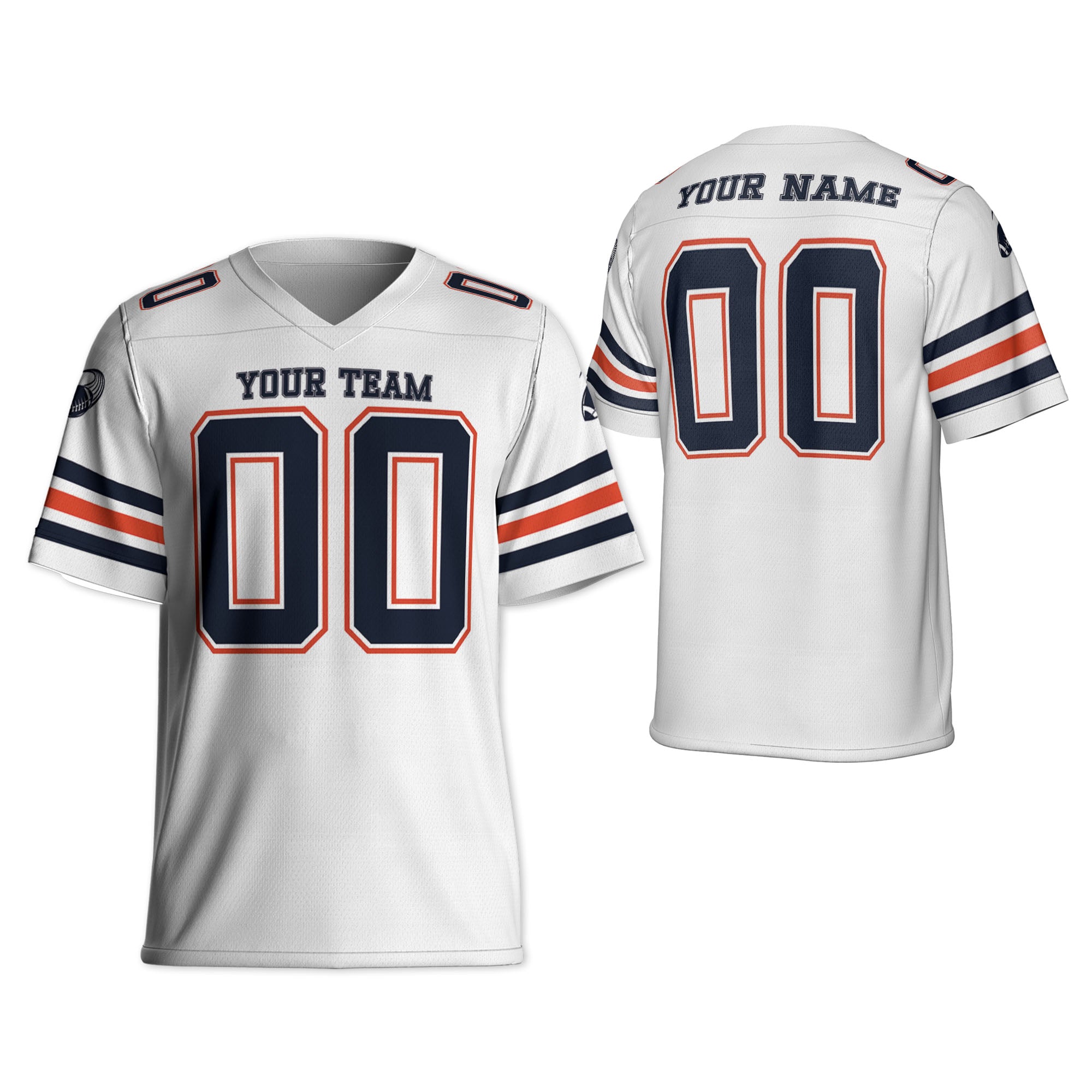 Custom-Famous-Team-Super-Star-Bears-Sport-White-Football-Jersey--I3