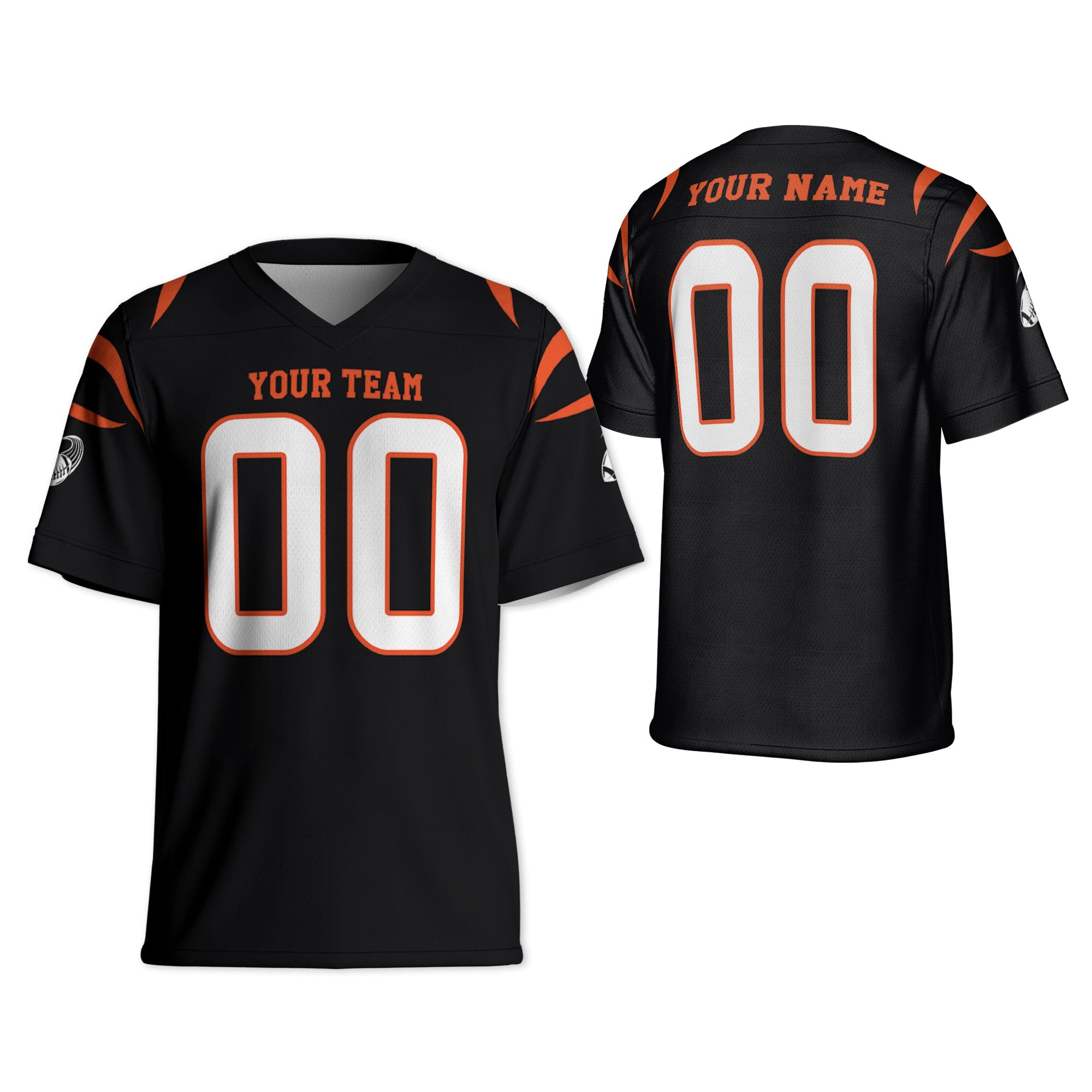 Custom-Famous-Team-Super-Star-Bengals-Sport-Black-Football-Jersey--I3