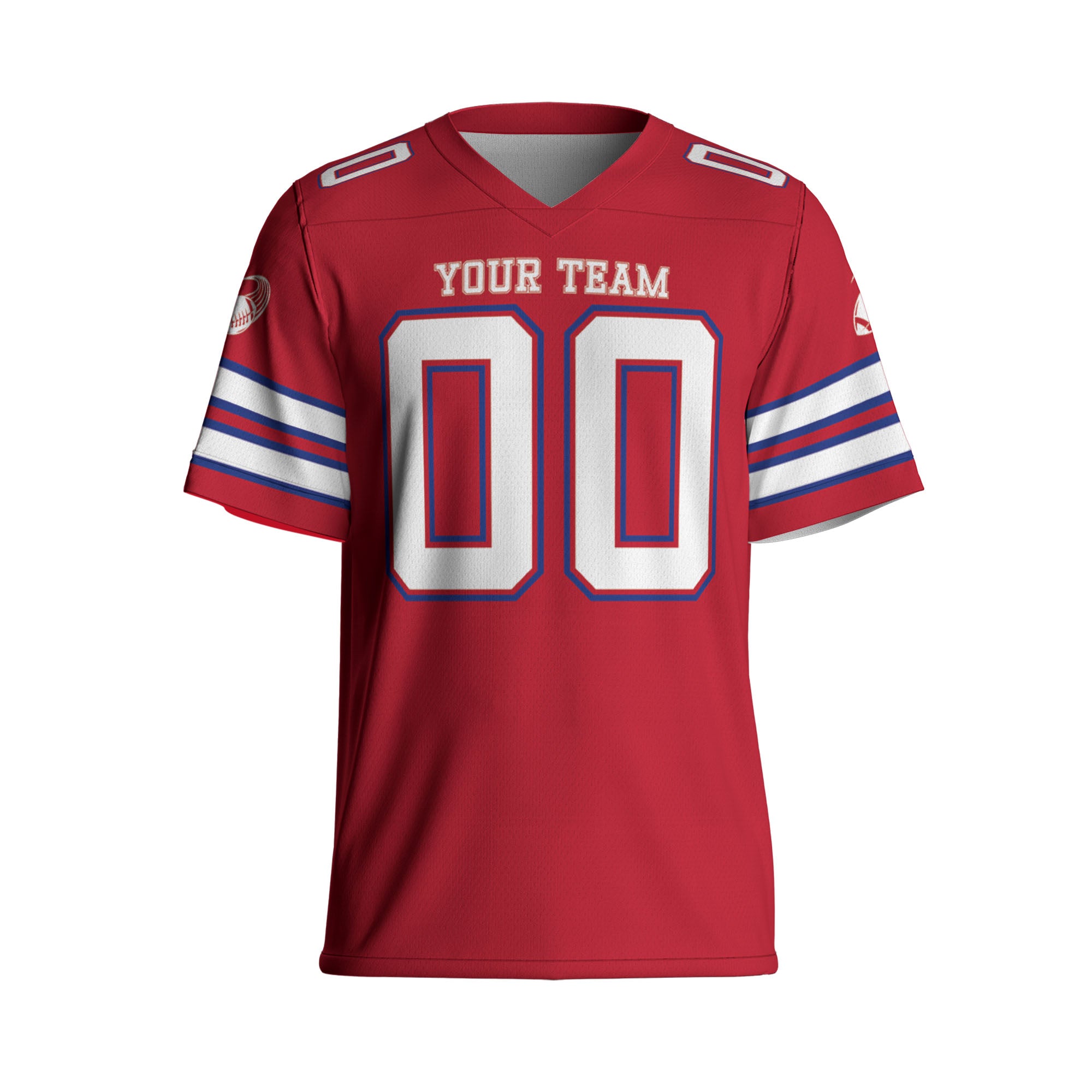 Custom-Famous-Team-Super-Star-Buffalo-Sport-Red-Football-Jersey--I3