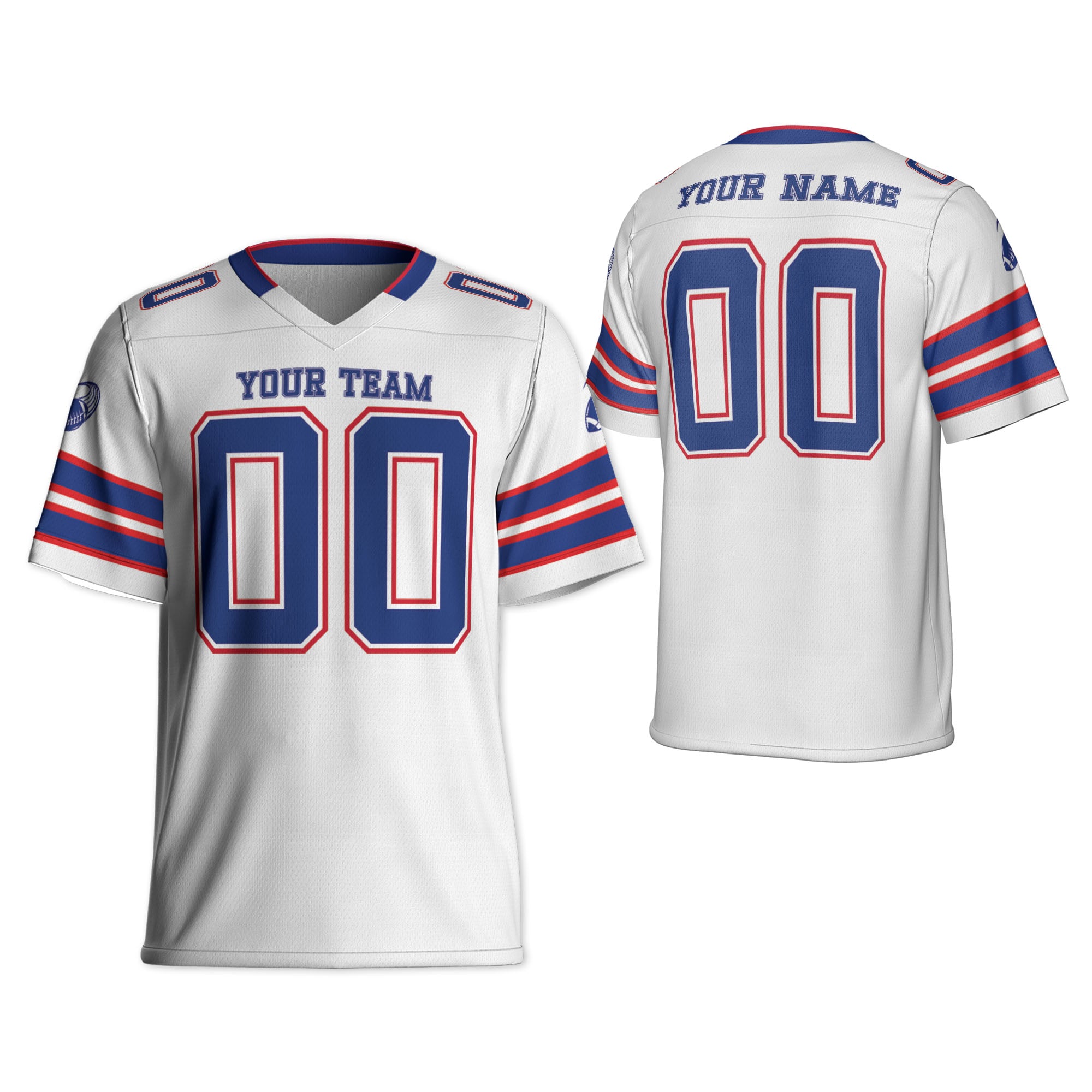 Custom-Famous-Team-Super-Star-Buffalo-Sport-White-Football-Jersey--I3