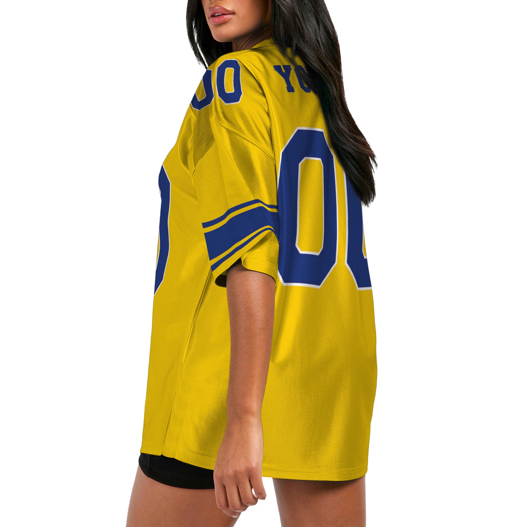 Custom-Famous-Team-Super-Star-Ram-Sport-Yellow-Football-Jersey--I3