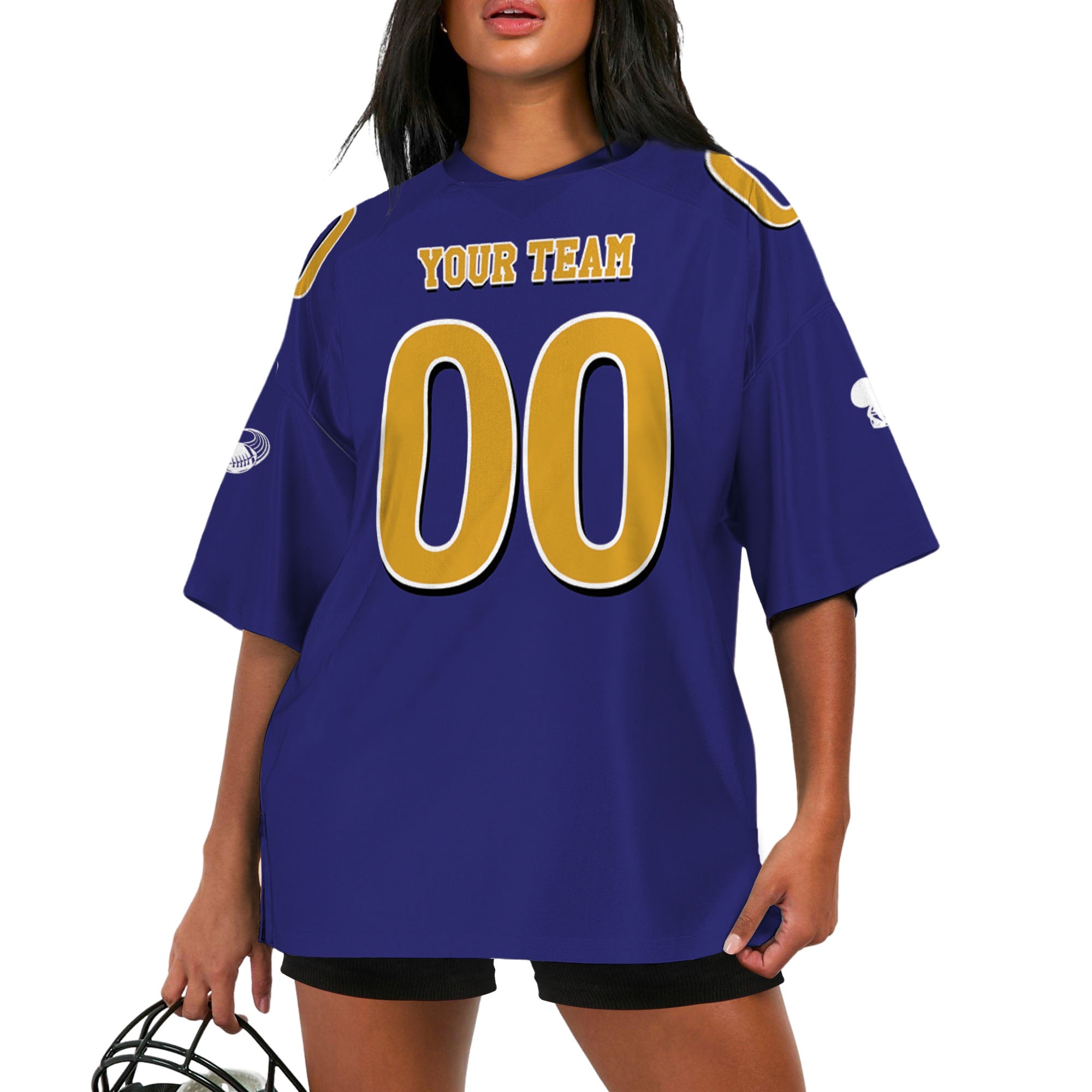 Custom-Famous-Team-Super-Star-Ravens-Sport-All-Purple-Football-Jersey--I3