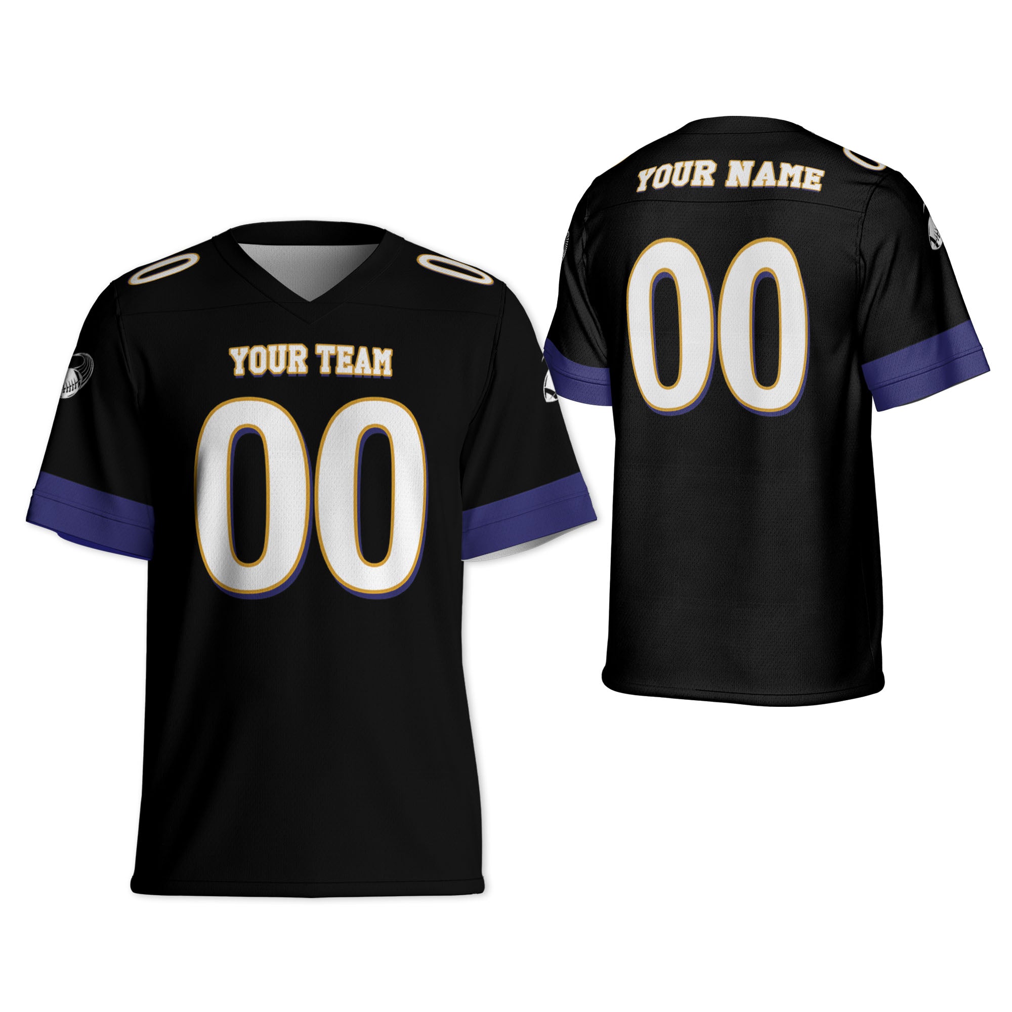 Custom-Famous-Team-Super-Star-Ravens-Sport-Black-Football-Jersey--I3