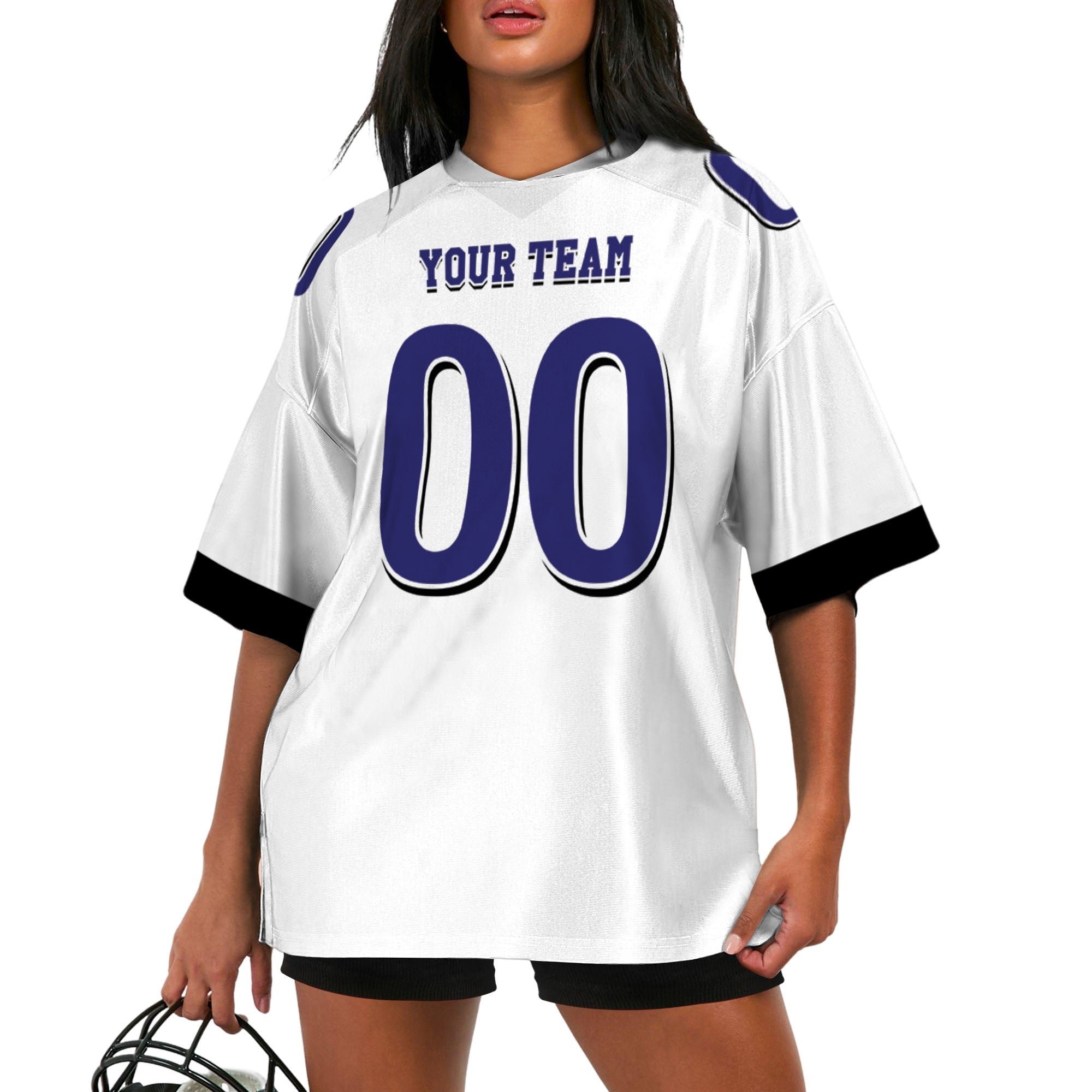 Custom-Famous-Team-Super-Star-Ravens-Sport-White-Football-Jersey--I3