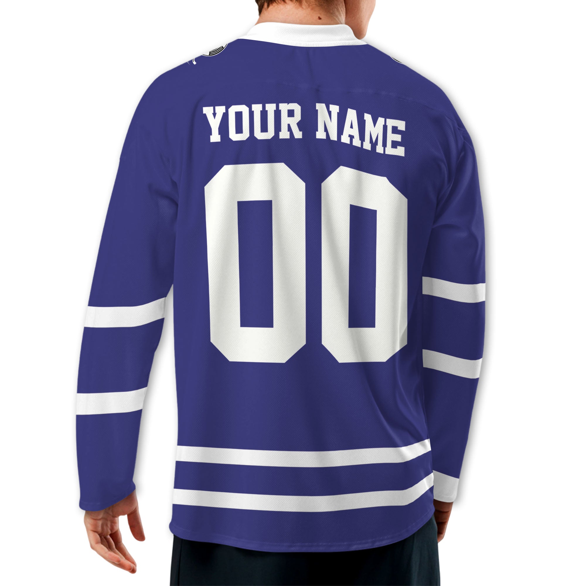 Custom Famous Team TML Blue and White Hockey TKA23
