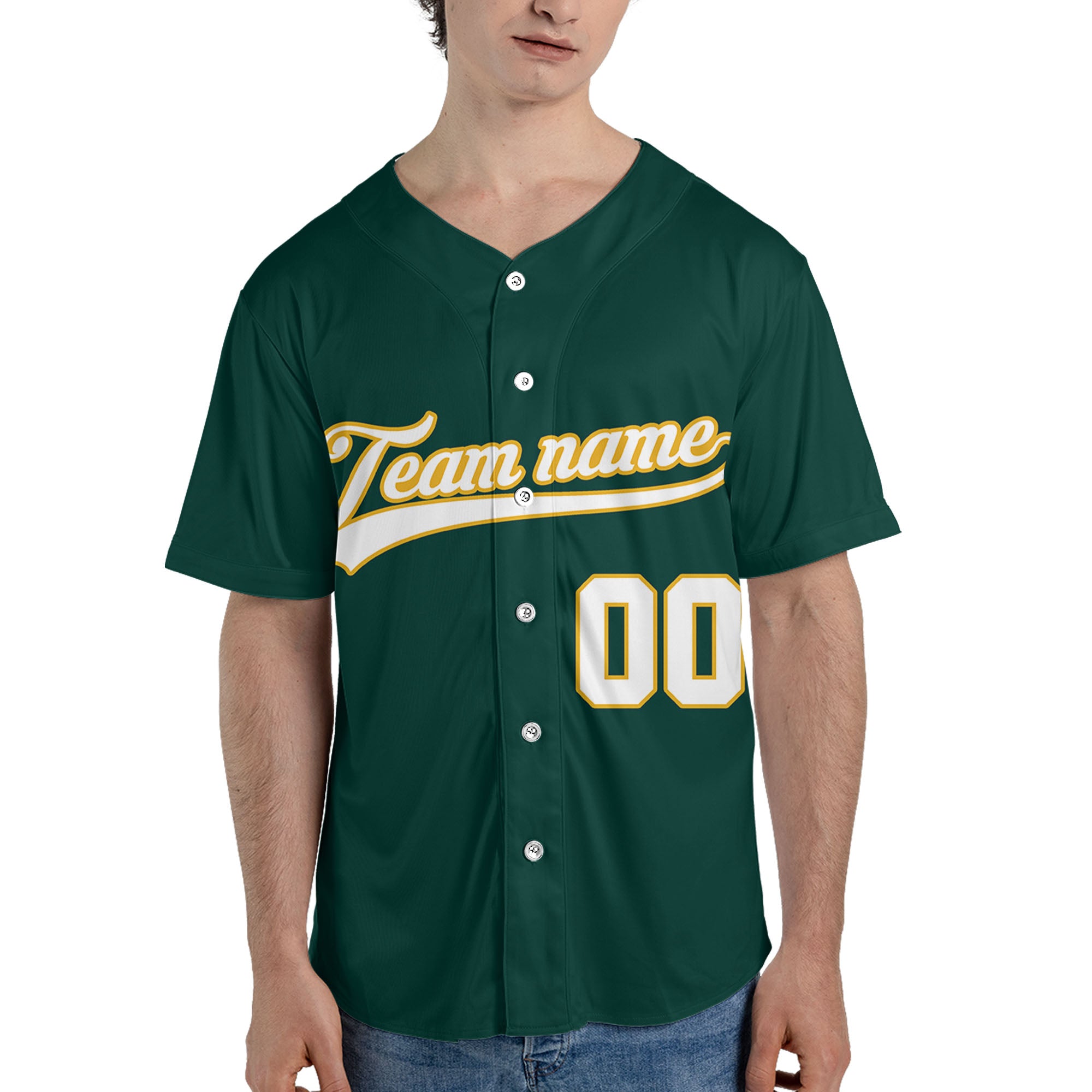Custom-Green-White-Baseball-Jersey