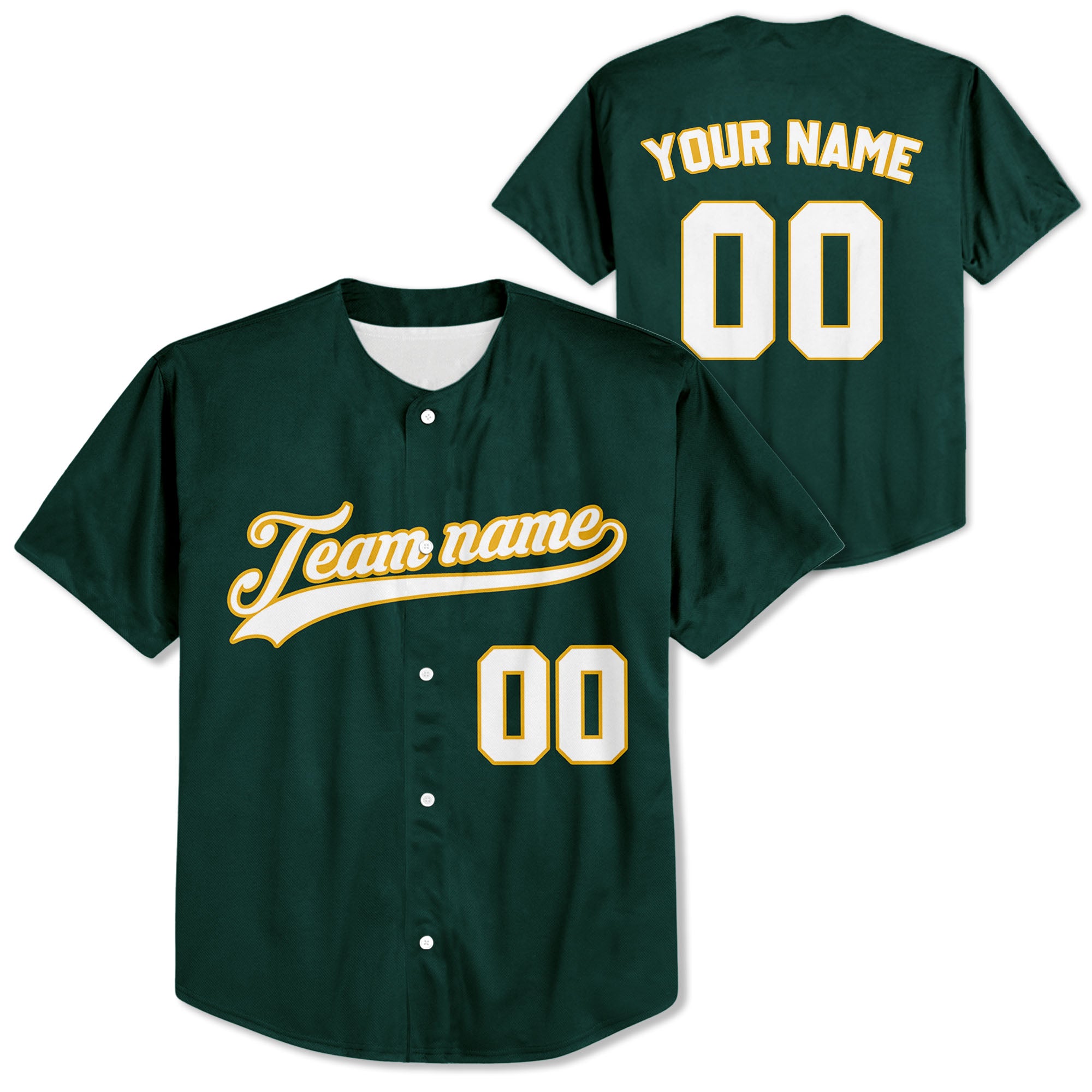 Custom-Green-White-Baseball-Jersey